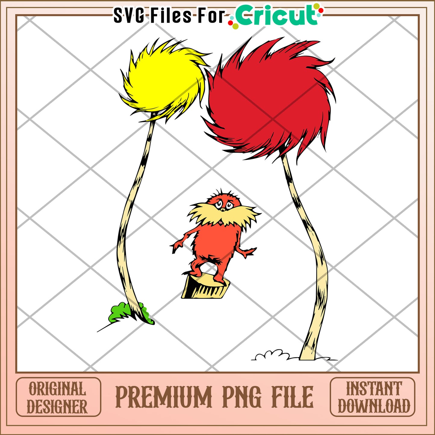 Option 1 (Focus on character) The Lorax PNG Image Instant Download