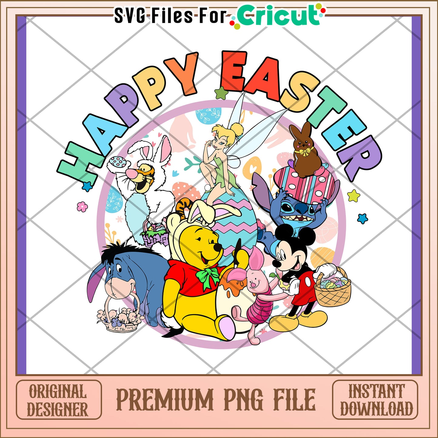 Option 1 (Focus on characters) Disney Easter PNG Winnie the Pooh, Mickey Mouse