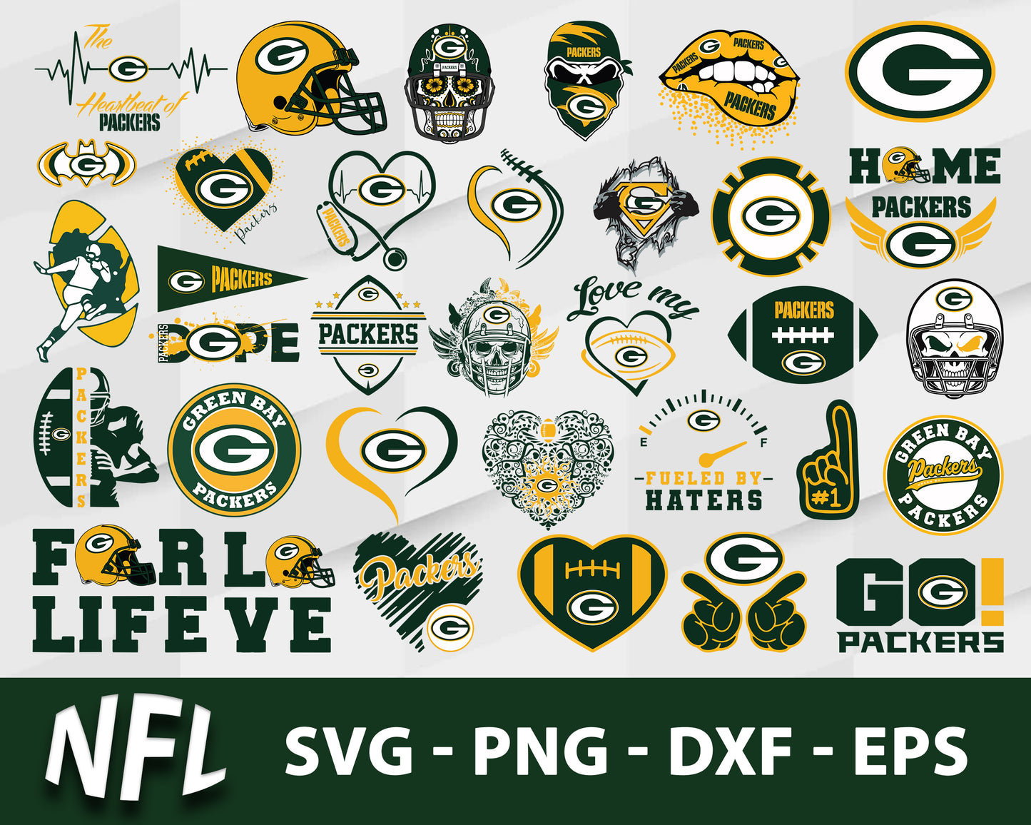 Green bay packers nfl bundle svg, green bay packers football svg