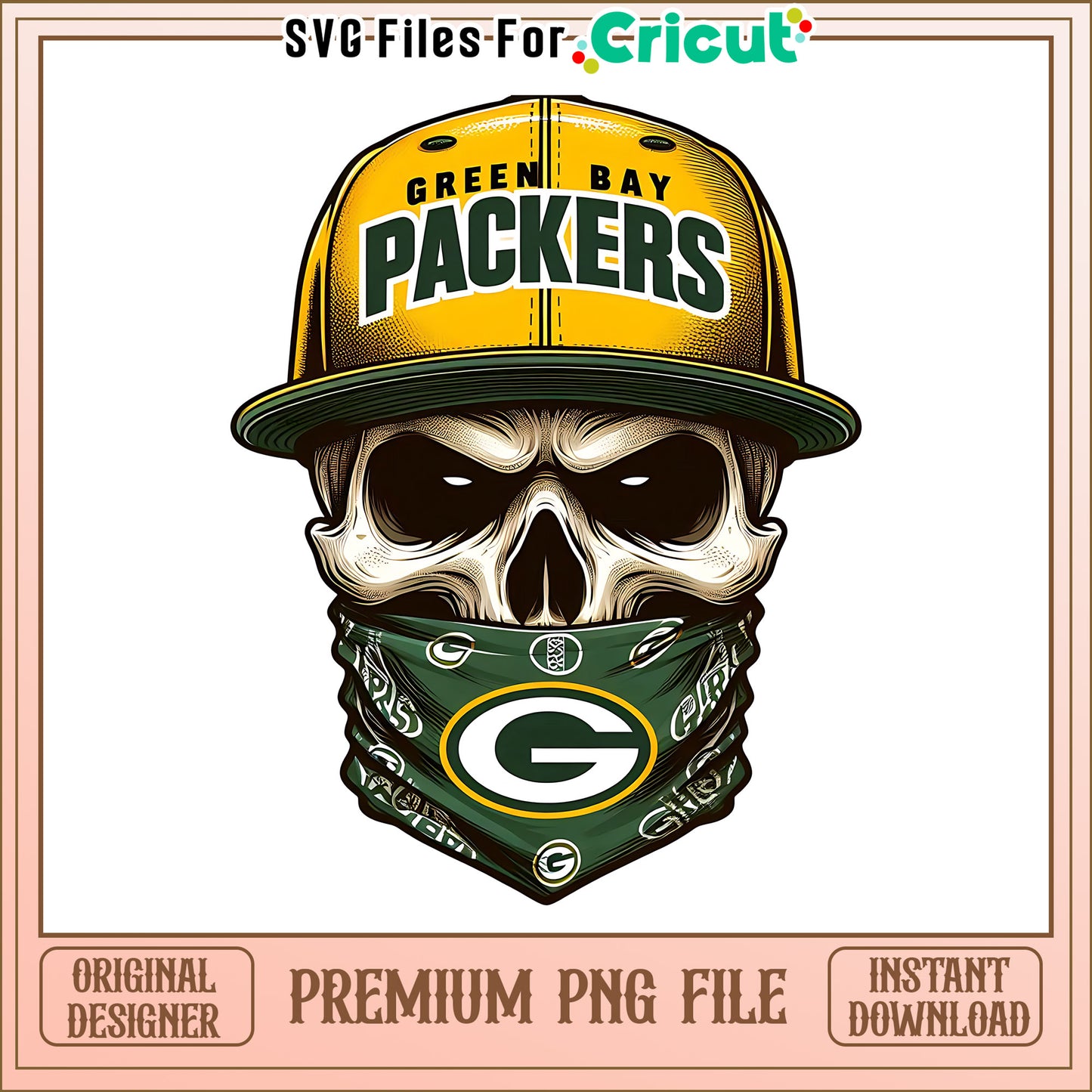 Packers team skull bandana png, Green Bay Packers png, NFL png