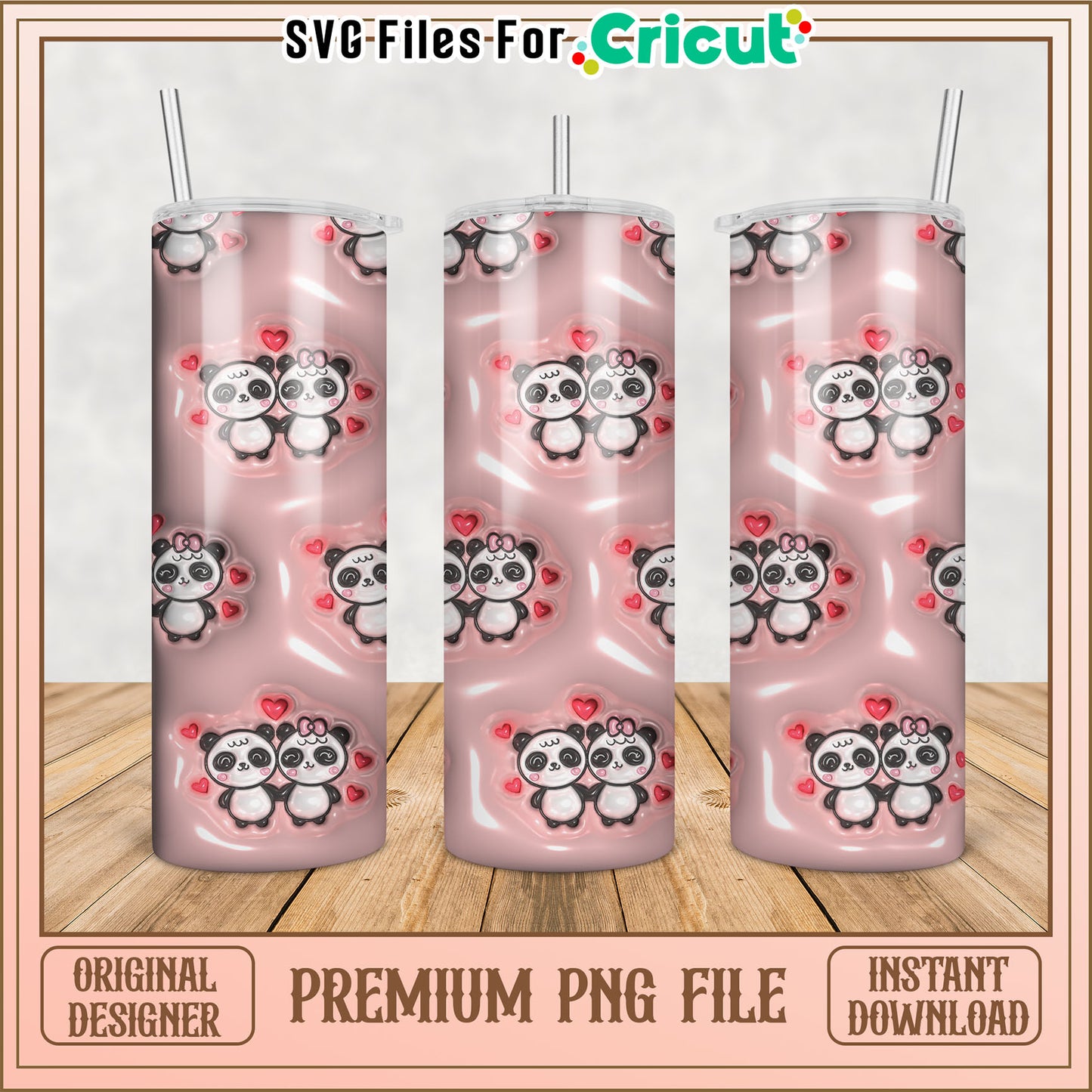 Panda Tumbler PNG Instant Download