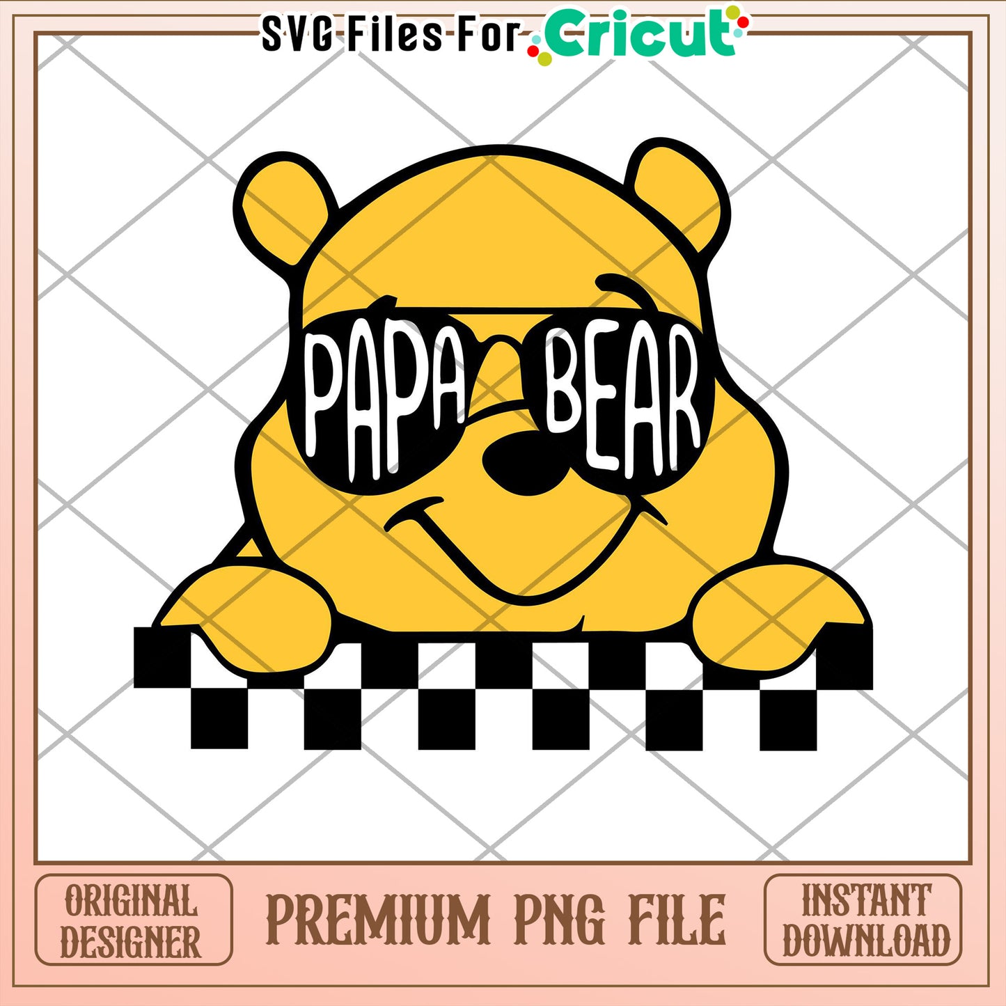 Papa Bear PNG Sunglasses Design Cricut