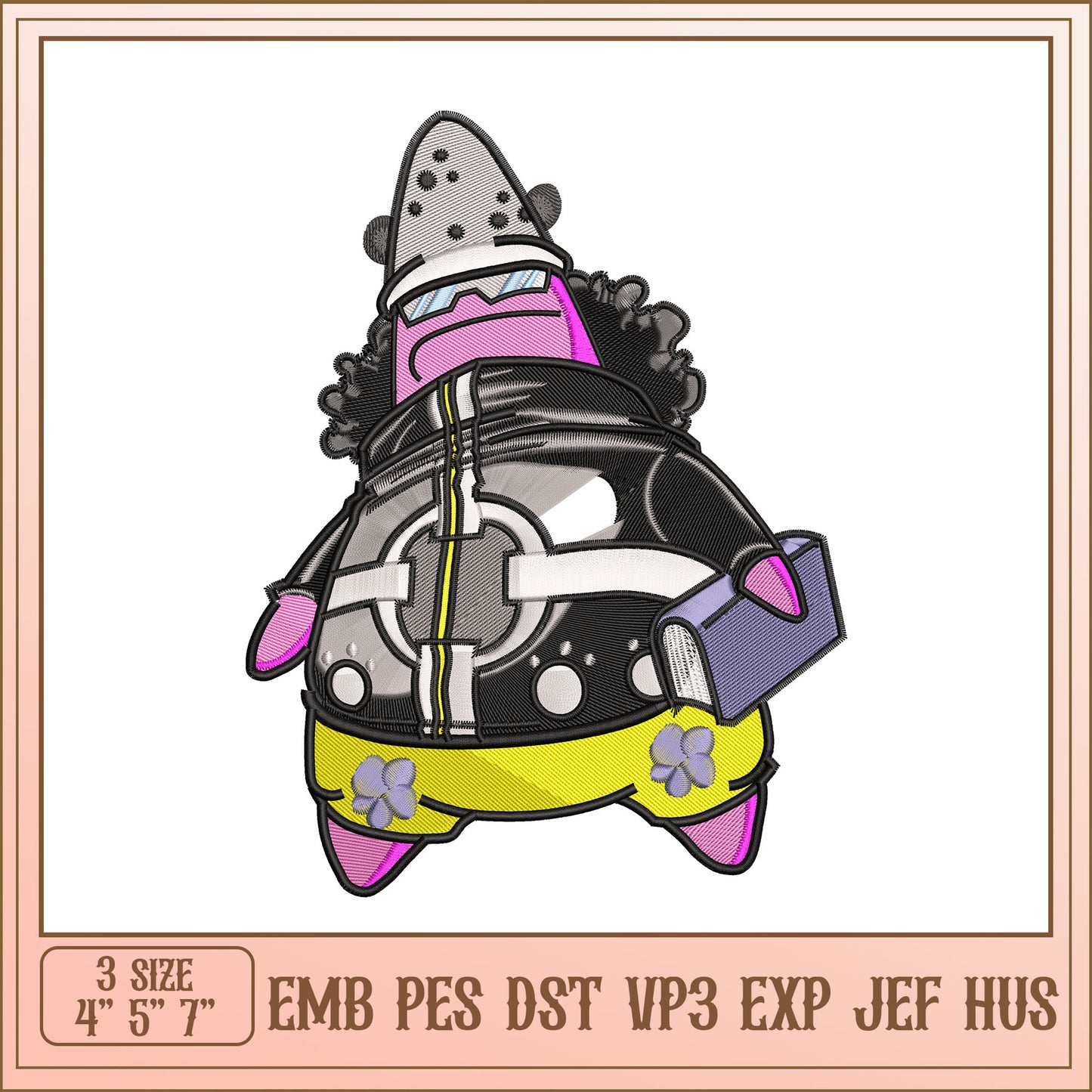 Patrick Star Embroidery Design