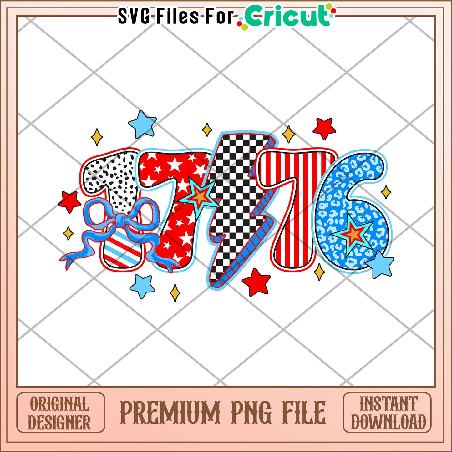 Patriotic 1776 PNG Design Element