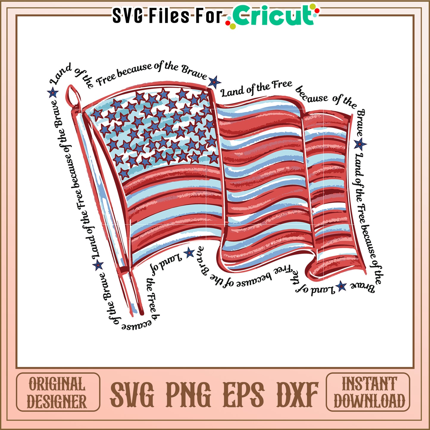Patriotic American Flag SVG Design
