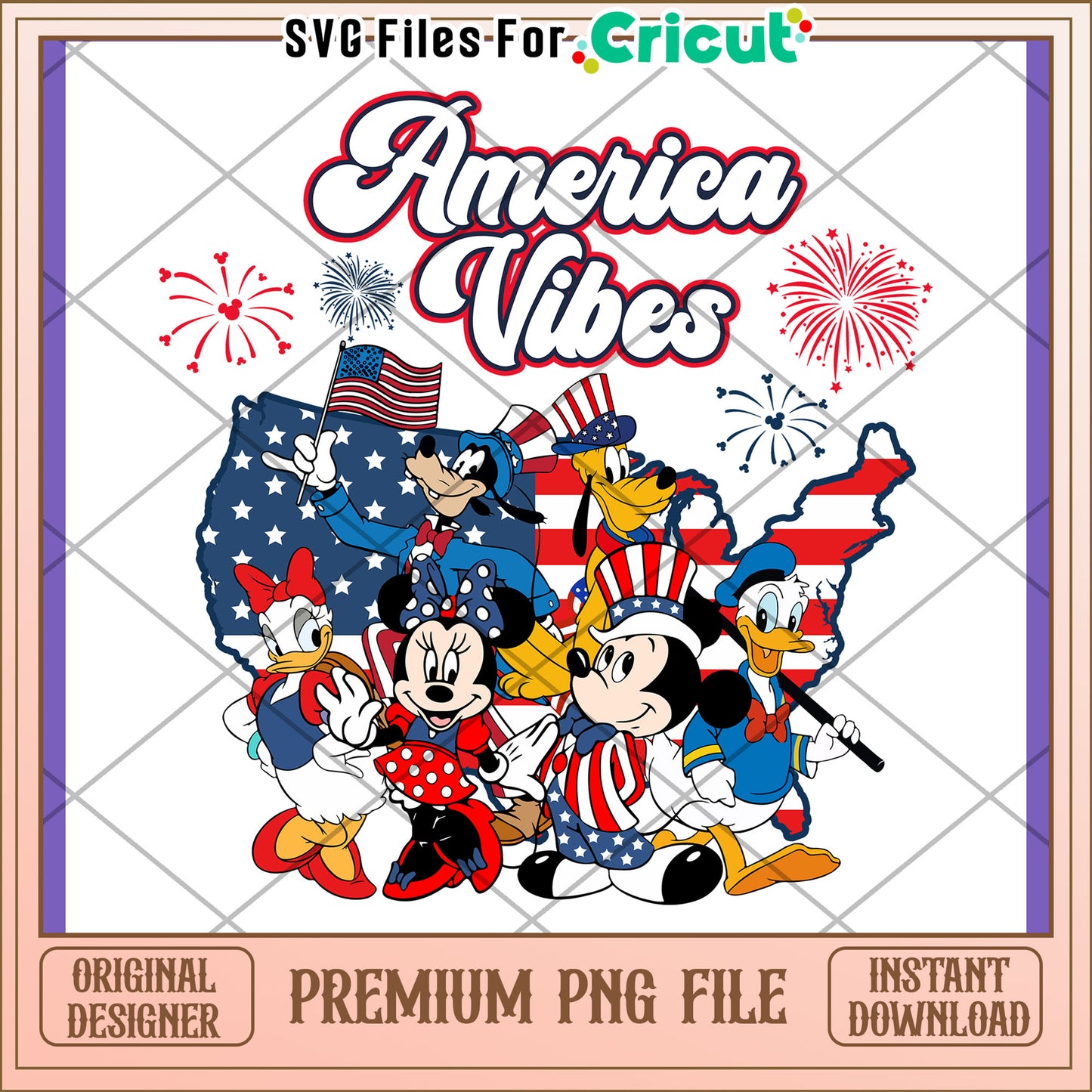 Patriotic Disney PNG 4th of July Vibes