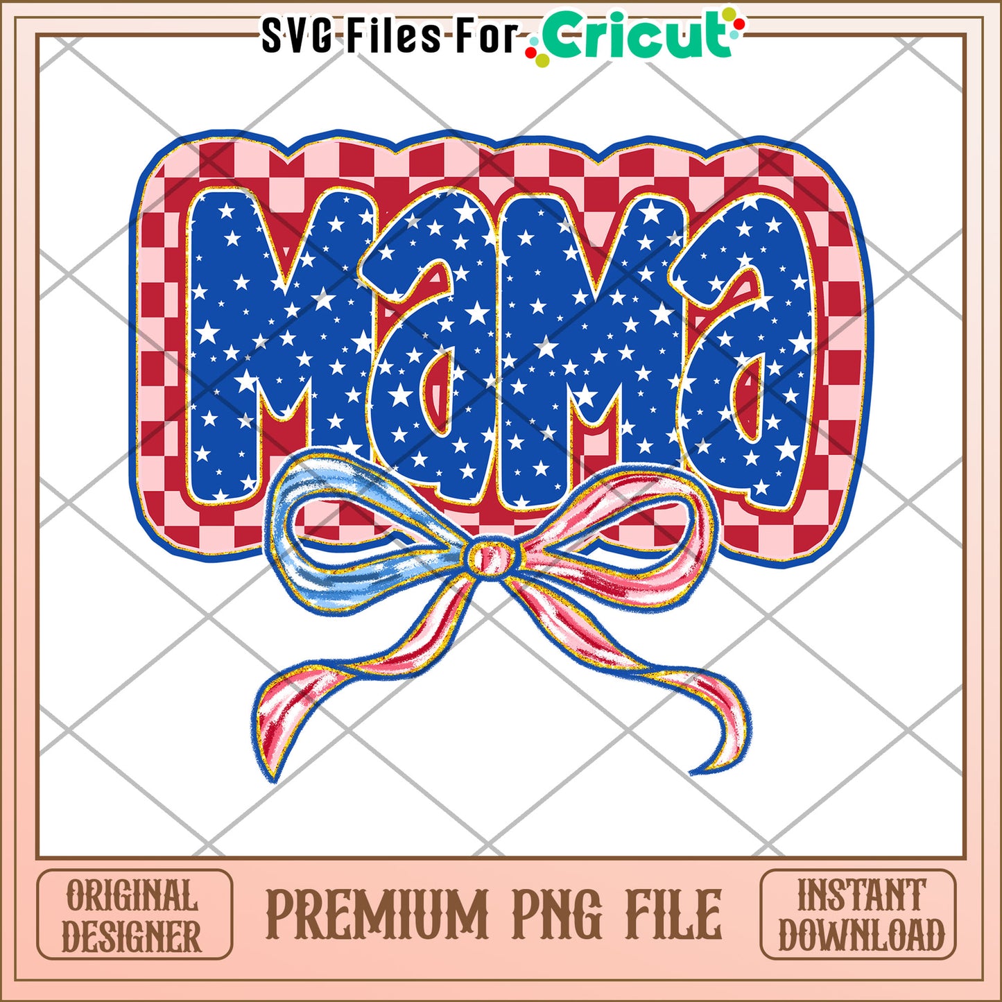 Patriotic Mama PNG Design Red White Blue