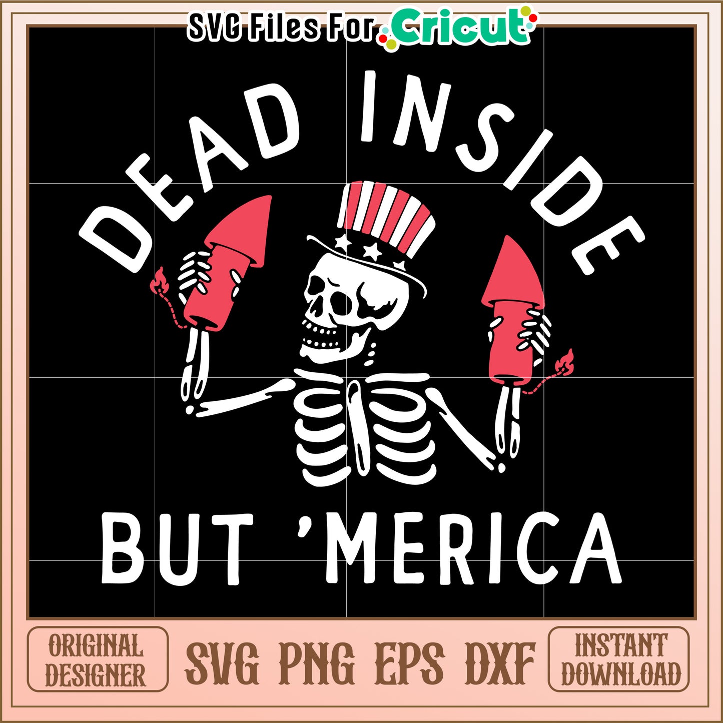 Patriotic Skeleton SVG Design
