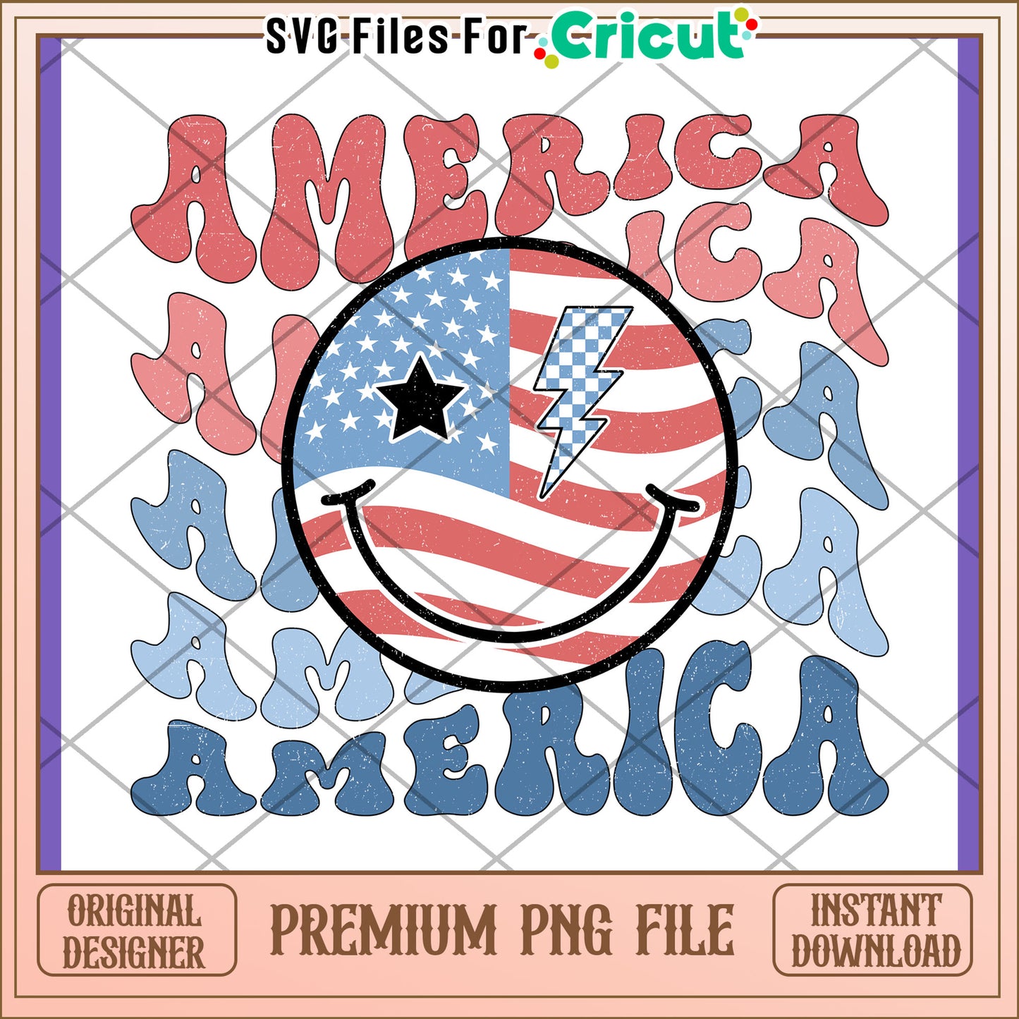 Patriotic Smiley Face PNG Design