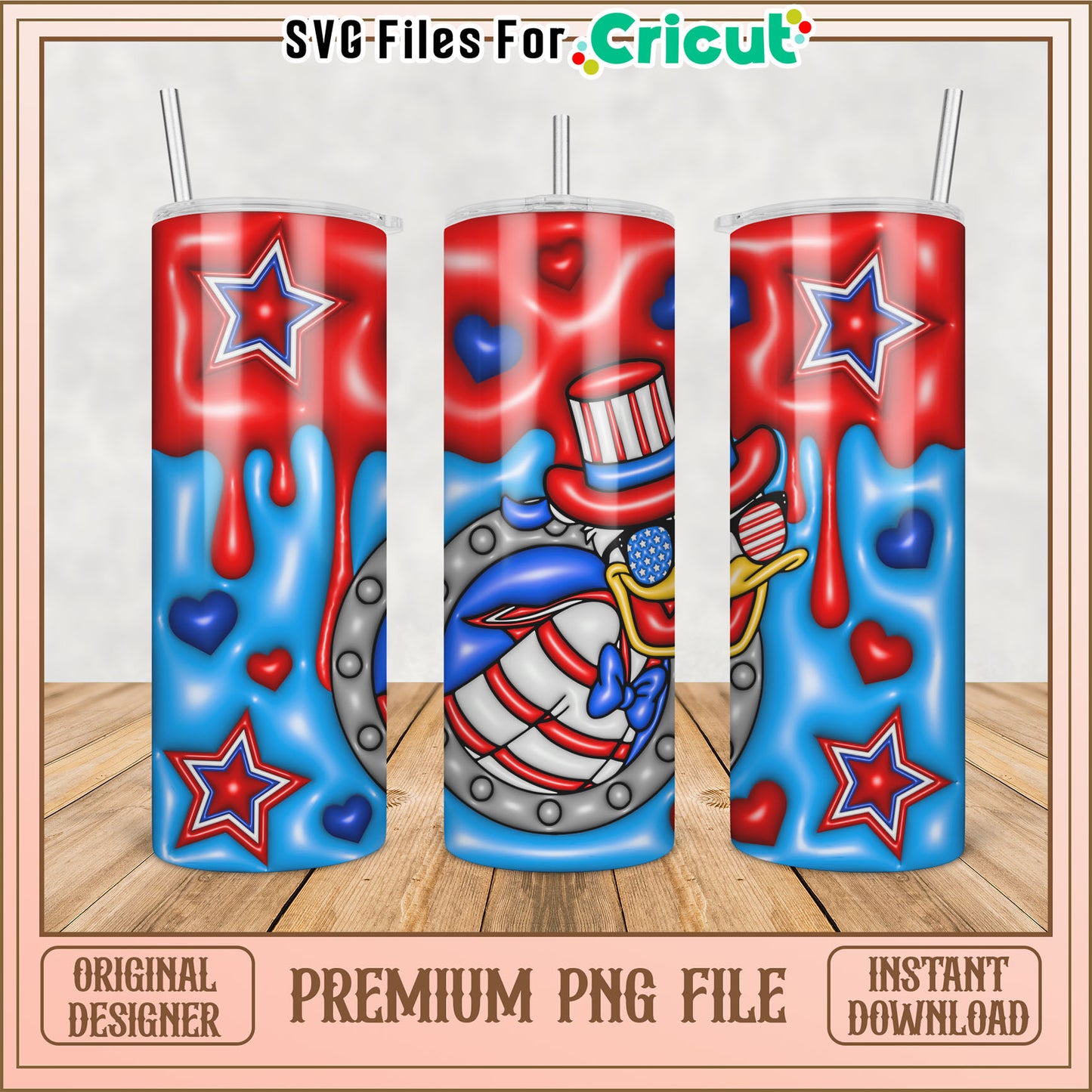 Patriotic Tumbler PNG Design