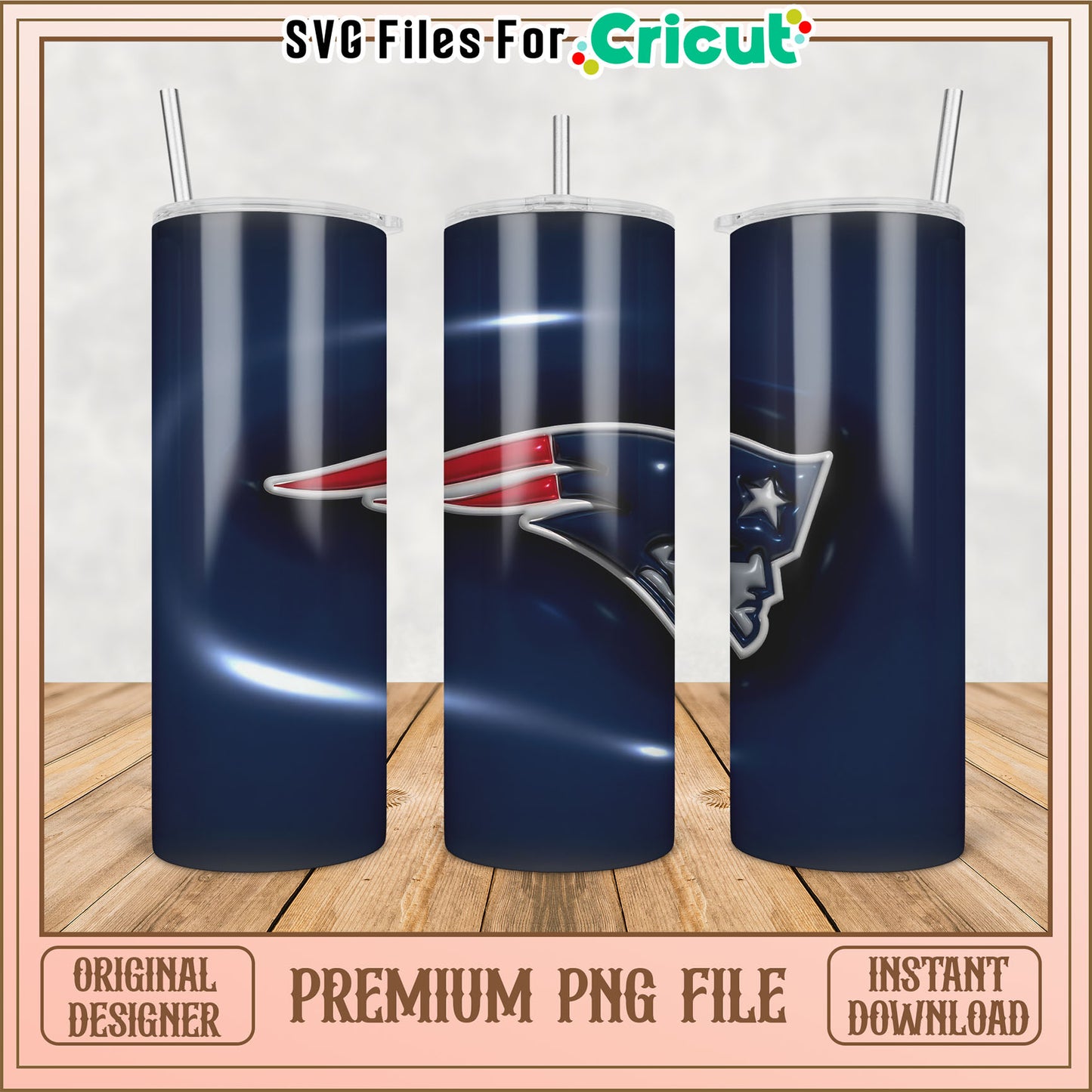 Patriots Tumbler PNG Sublimation Design