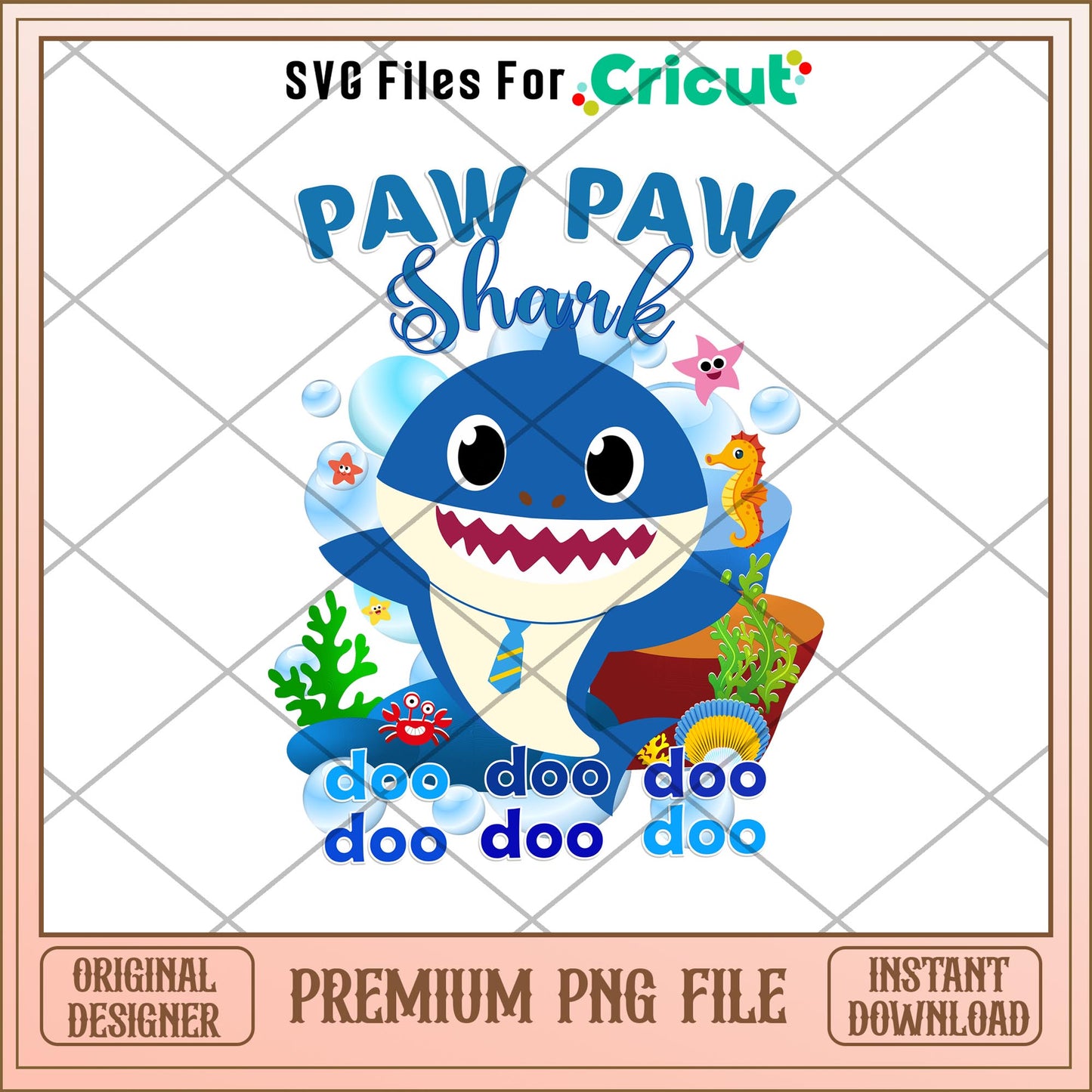 Paw Paw Baby Shark Png, Baby Shark characters png, digital download