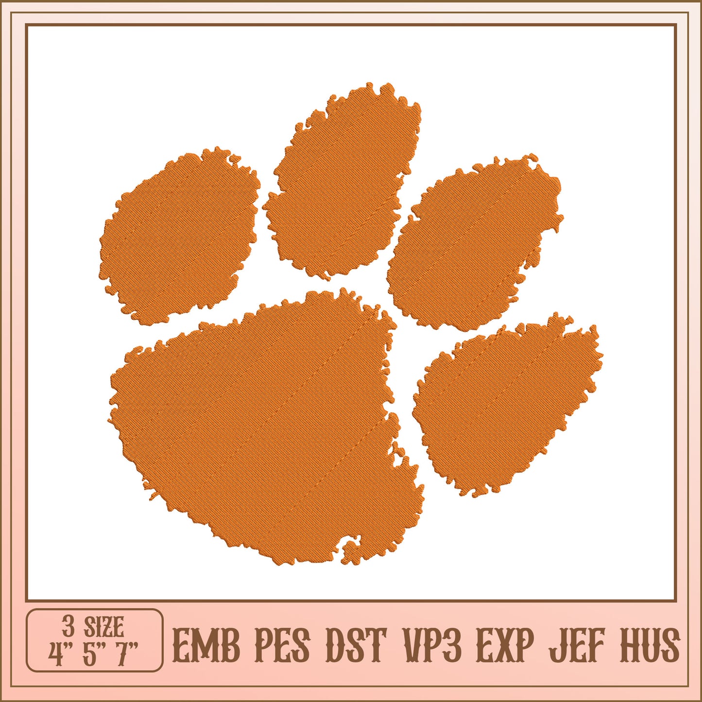 Paw Print Embroidery Design EMB PES DST VP3