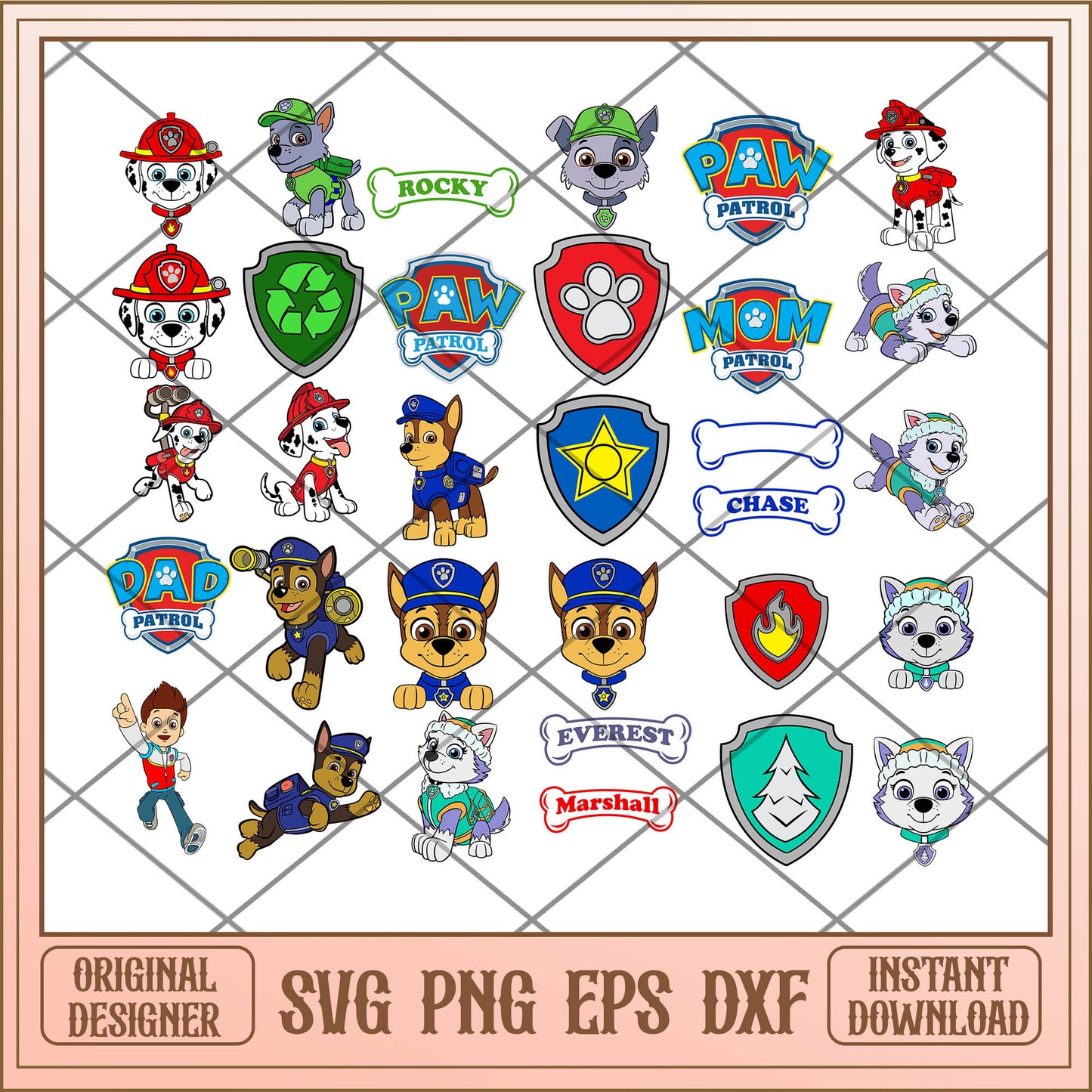 Paw patrol bundle svg cartoon