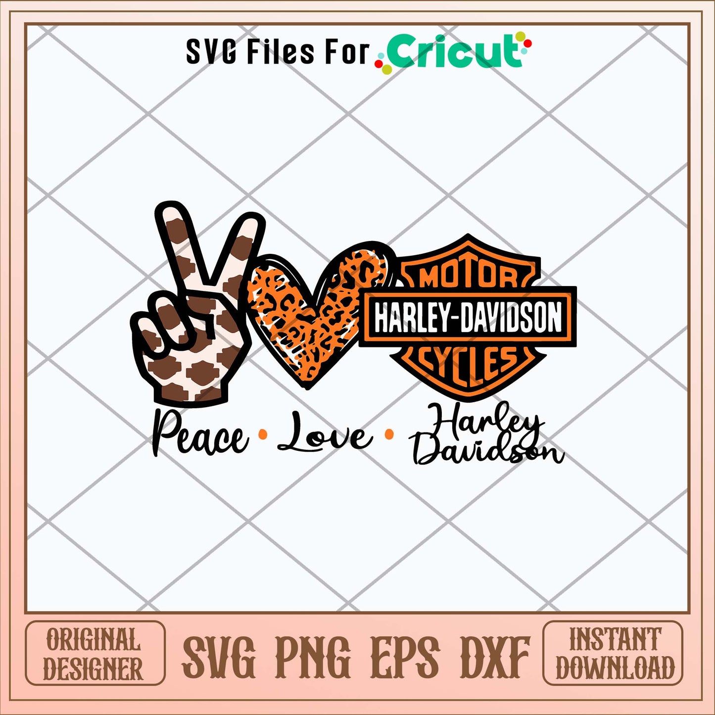 Peace Love Harley Davidson Svg, Harley Davidson Svg-Svgfilesforcricut
