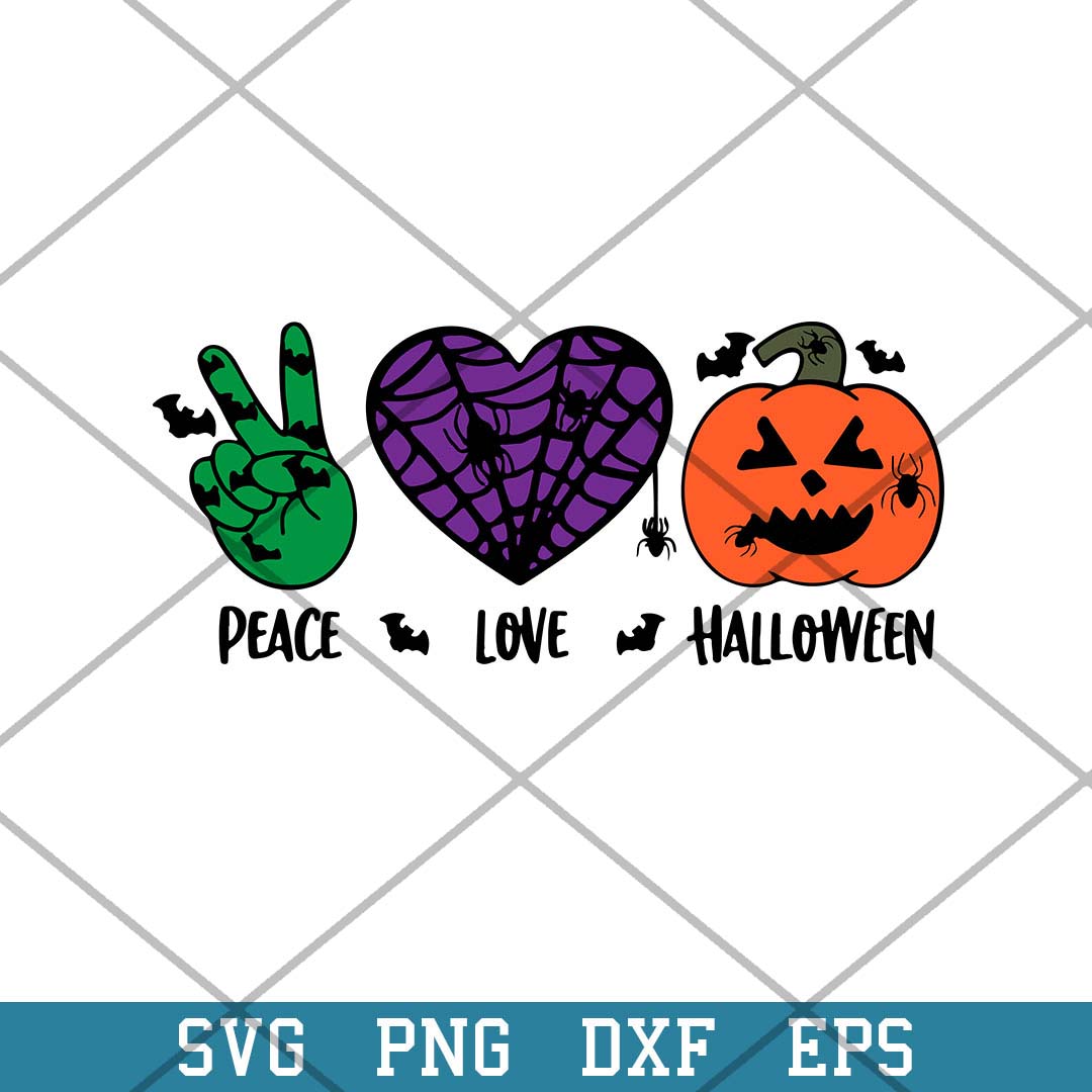 Peace Love Pumpkin Halloween Svg, Halloween Svg-Svgfilesforcricut