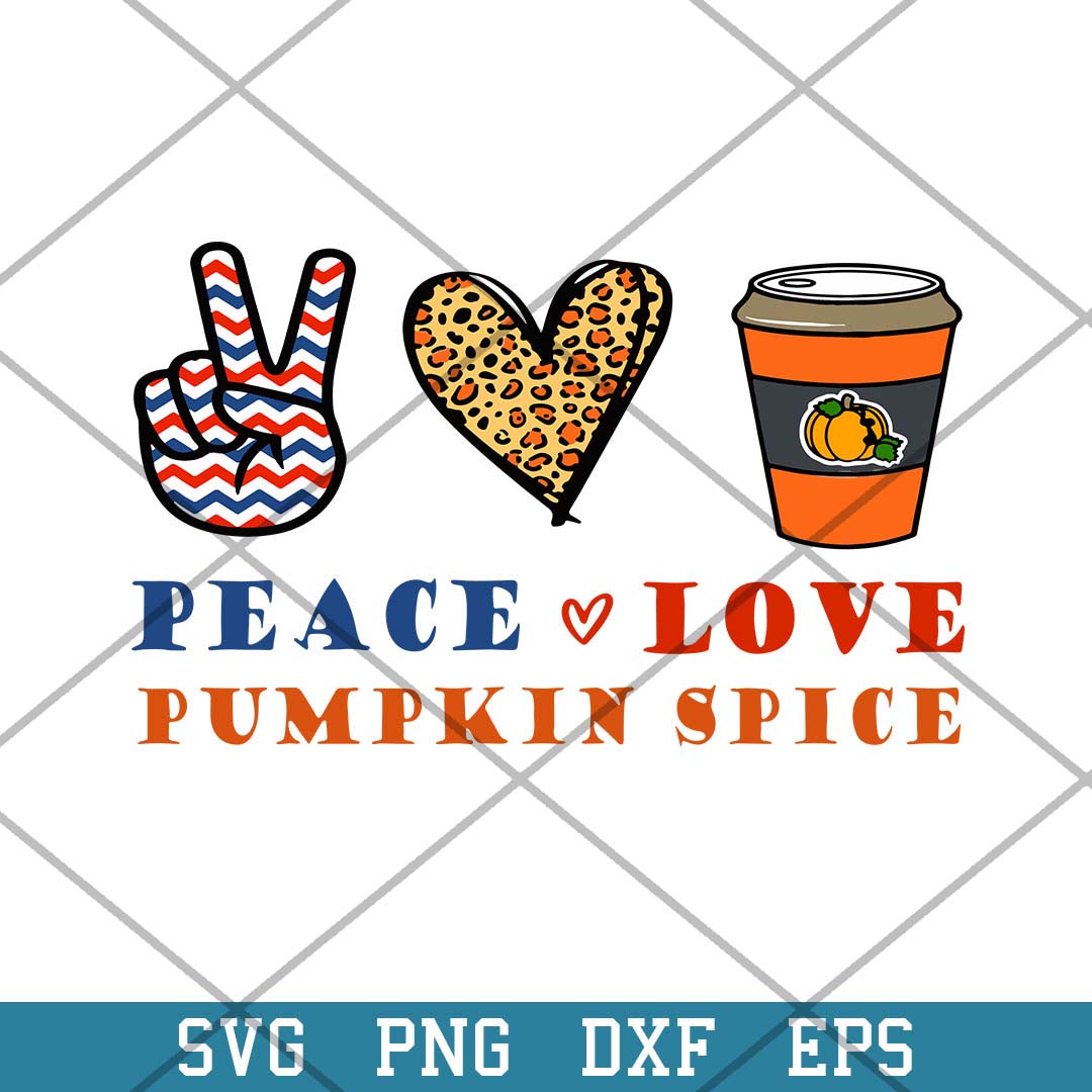 Peace Love Pumpkin Spice Svg, Halloween Svg-Svgfilesforcricut