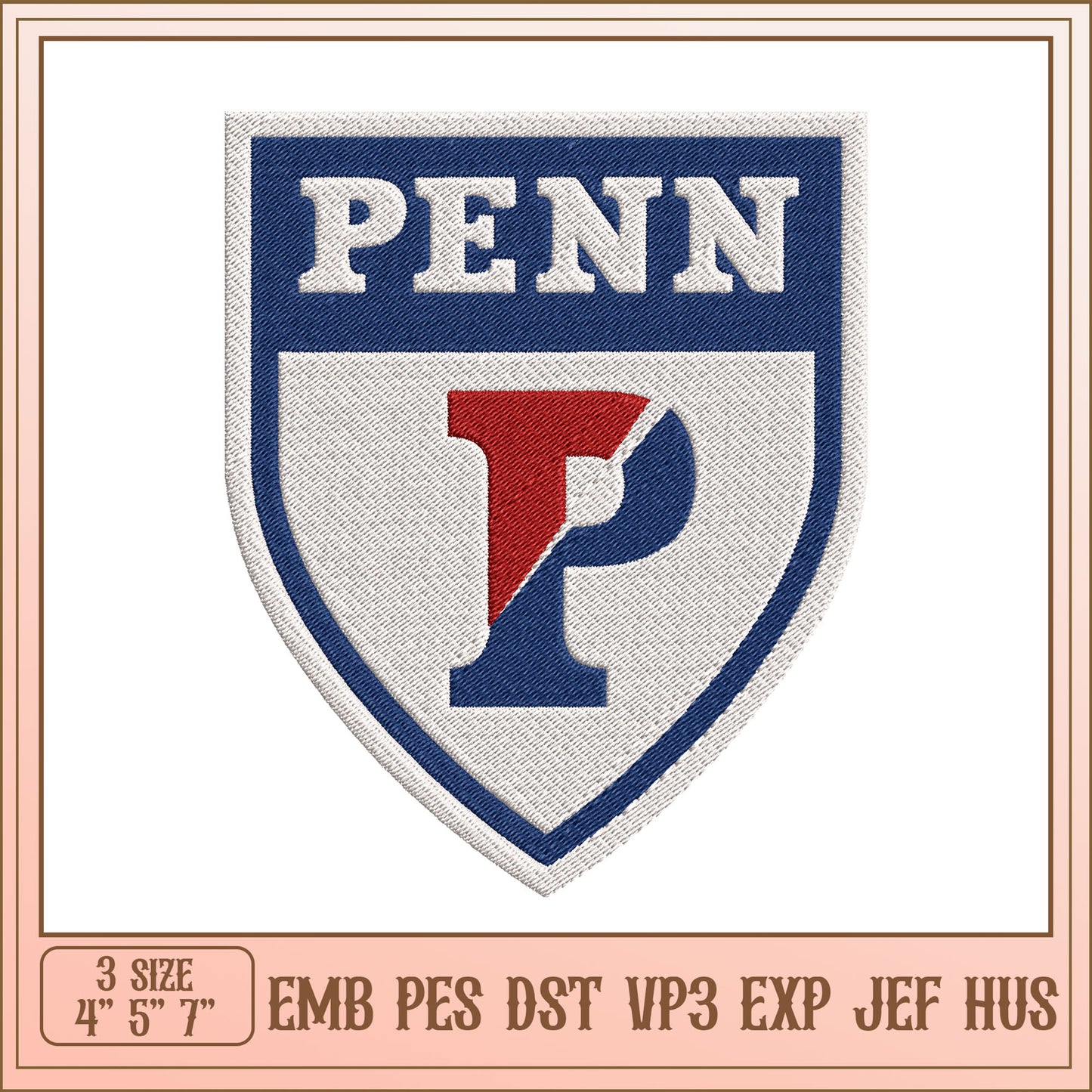Penn Embroidery Design - 3 Sizes