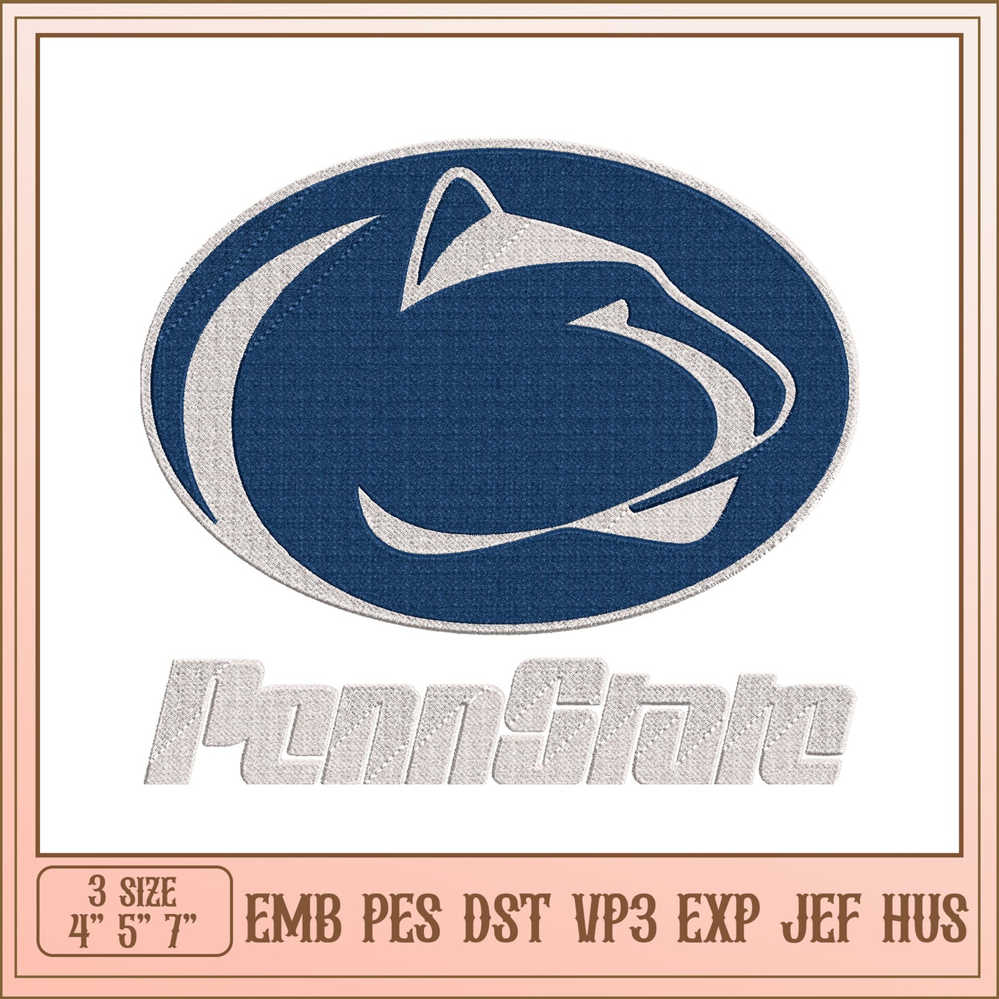 Penn State Embroidery Design for Hobby and Craft Projects