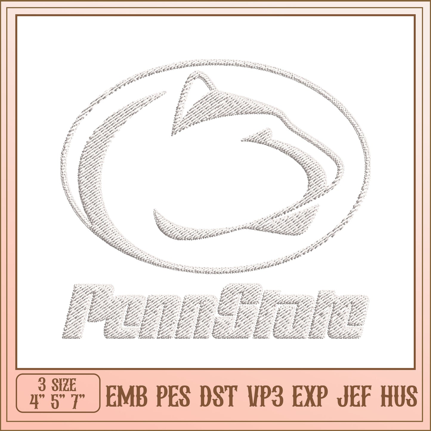Penn State Logo Embroidery Design for Multiple Formats and Sizes