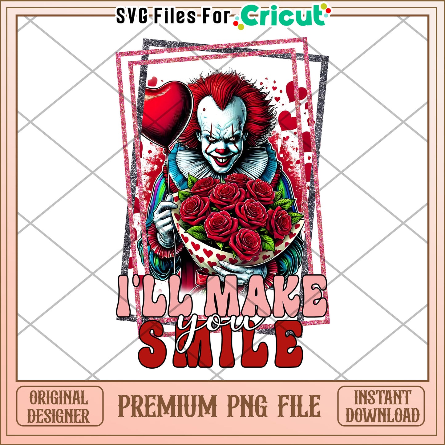 Pennywise Valentines PNG Sublimation