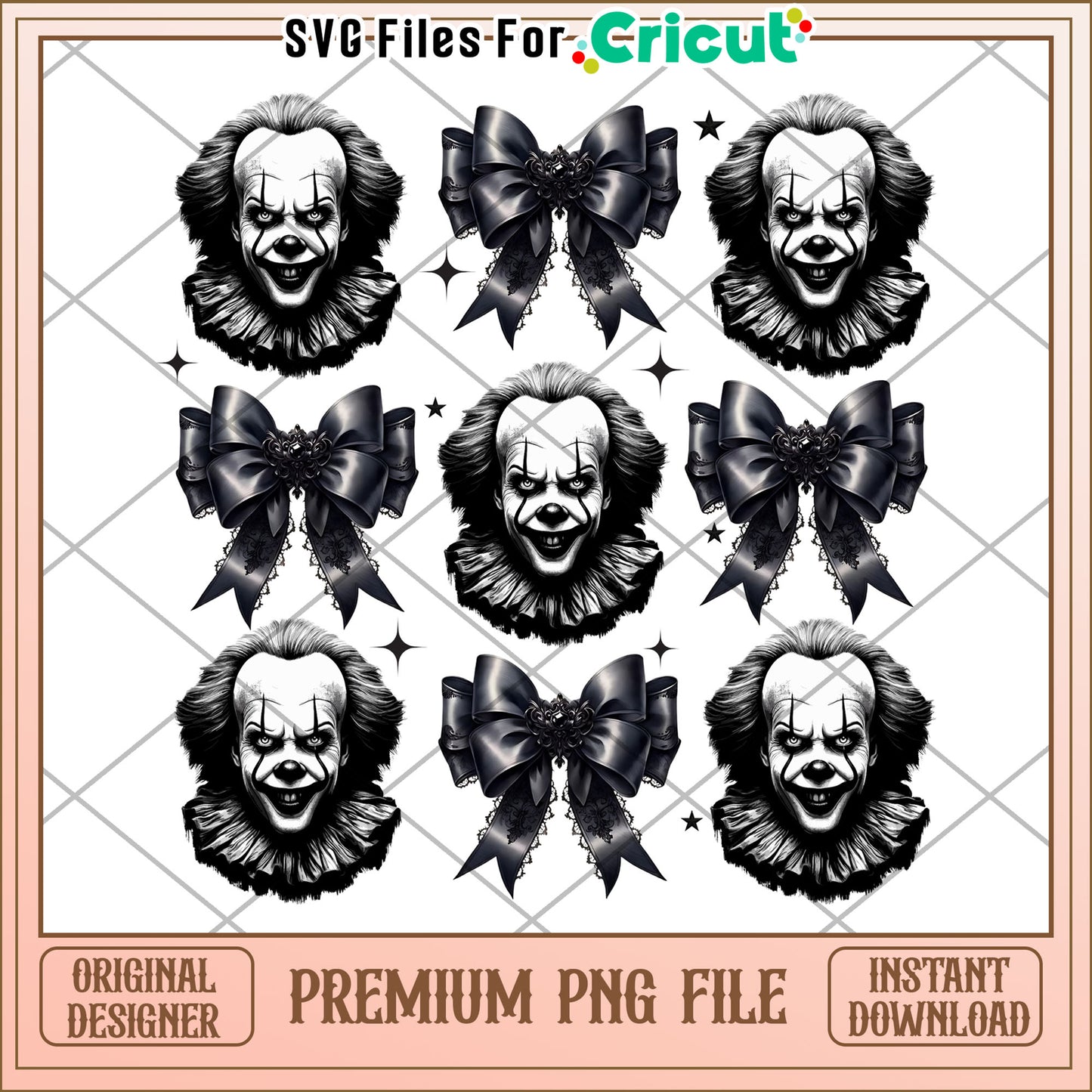 Pennywise black and white png, spooky characters png, halloween time png