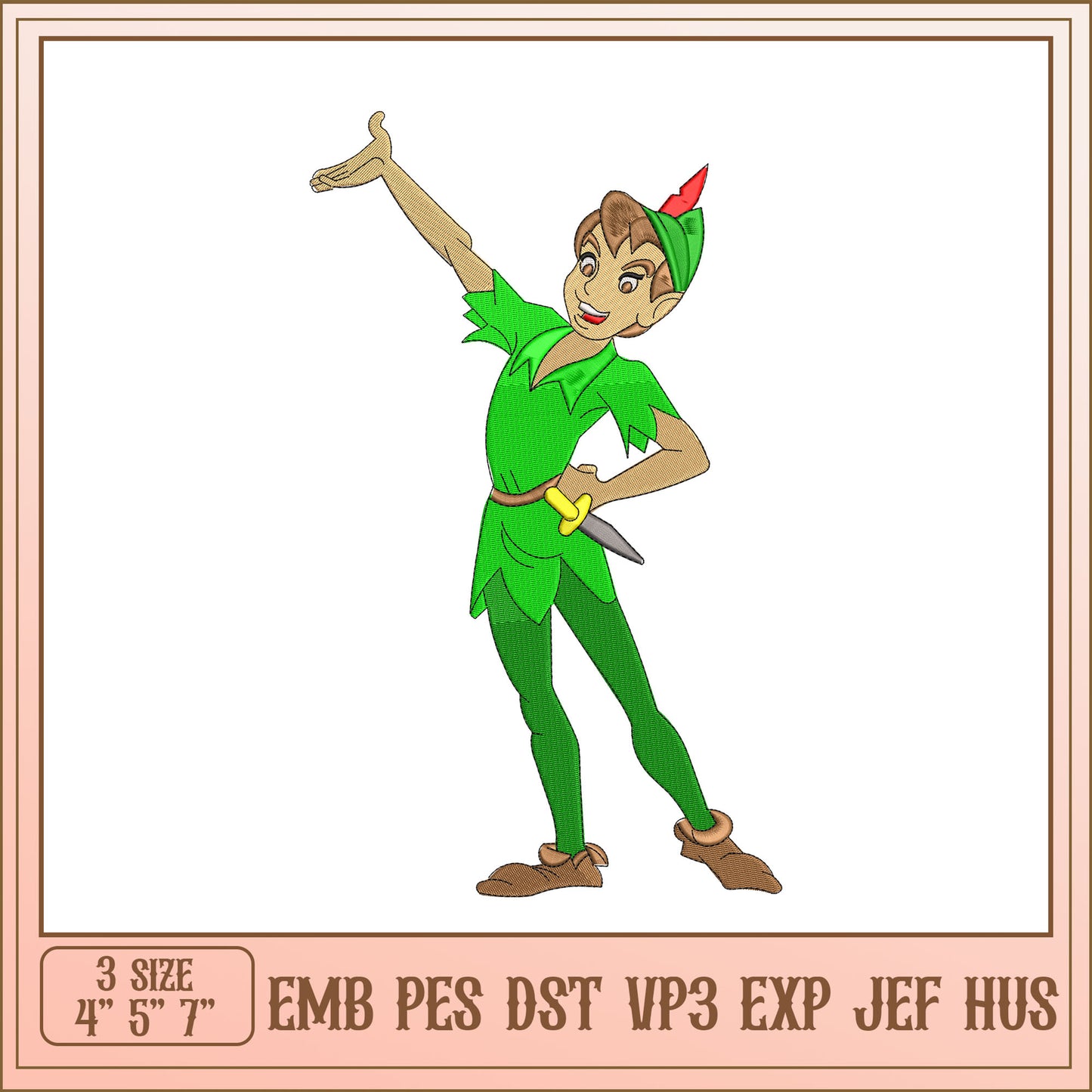 Peter Pan Embroidery Design