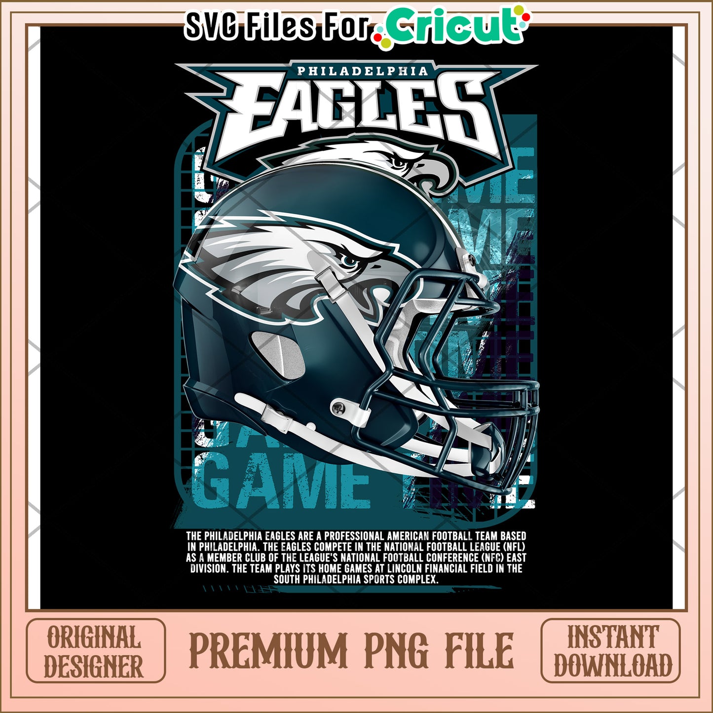 Philadelphia Eagles Football Helmet PNG, premium design for fans