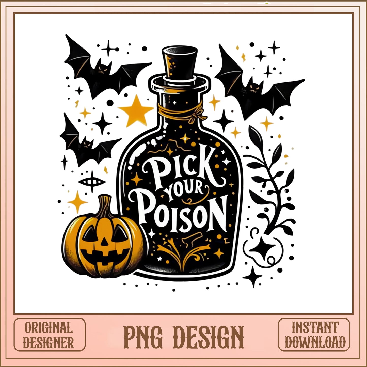 Pick Your Poison Halloween PNG, Poison Bottle PNG, Spooky PNG
