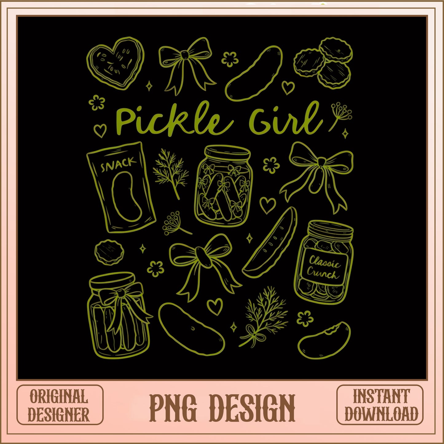 Pickle Girl PNG, Funny Pickle Lover Shirt, Cute Pickle PNG