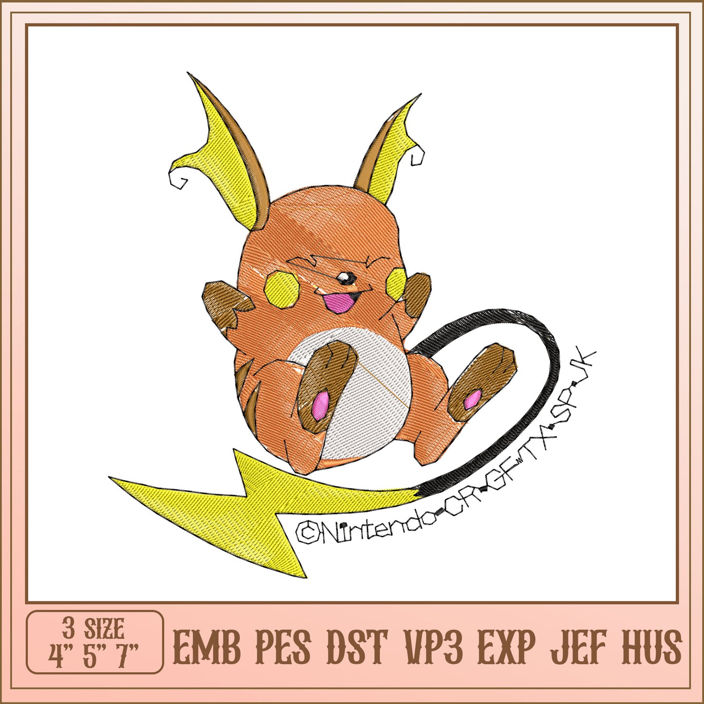 Pikachu Embroidery Design - EMB PES DST VP3