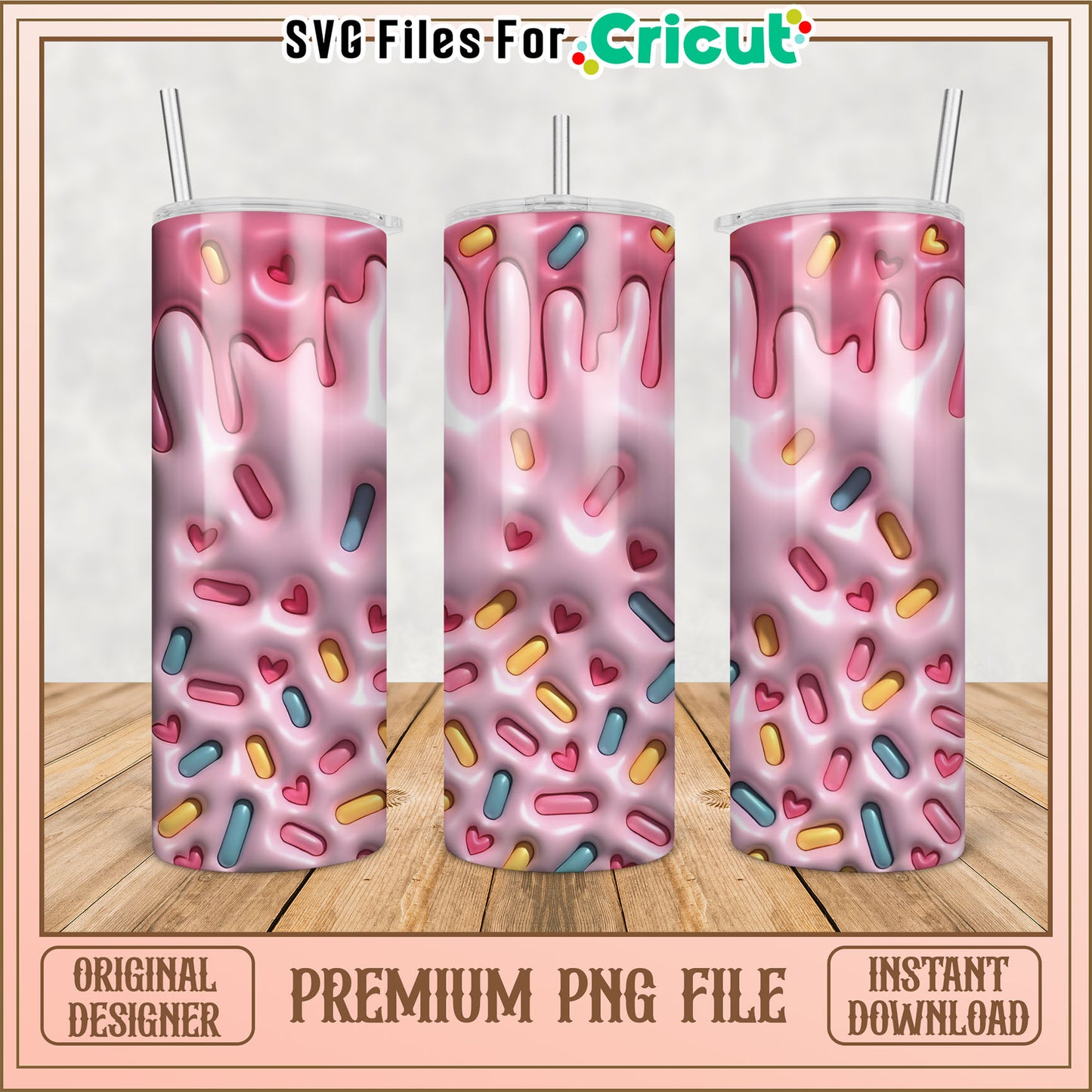 Pink Dripping Tumbler PNG Design