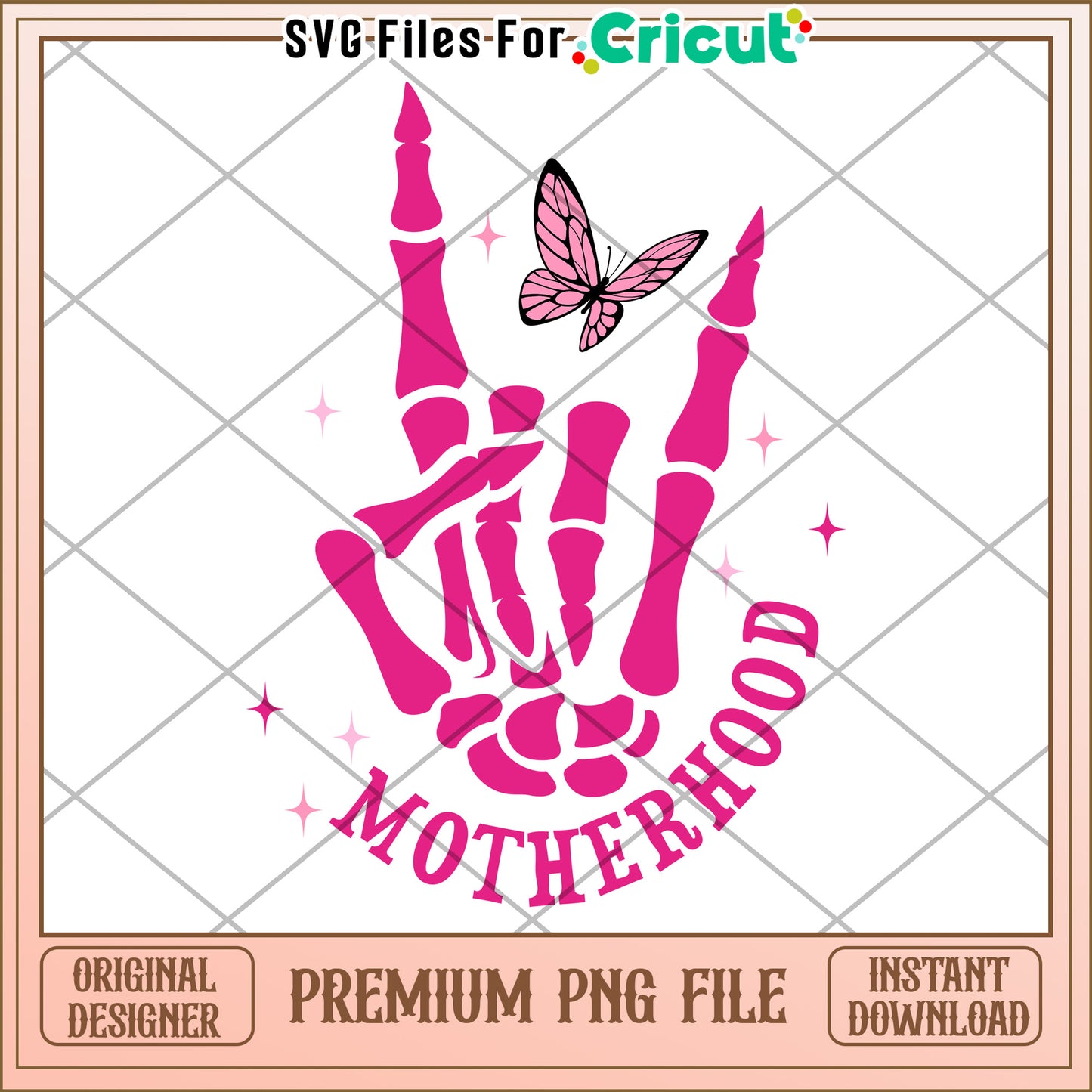 Pink Skeleton Hand Motherhood PNG