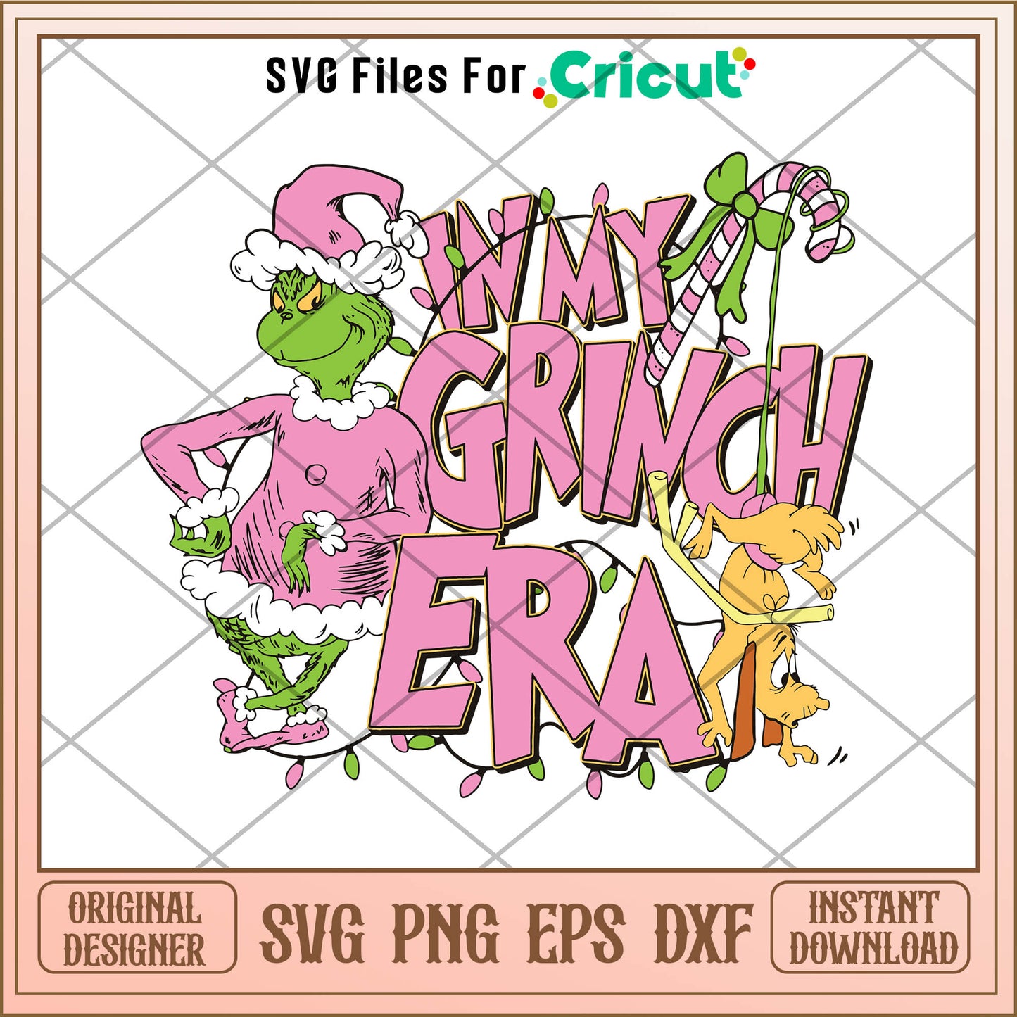 Pink Grinchmas In My Grinch Era SVG, grinch pink outfit avg
