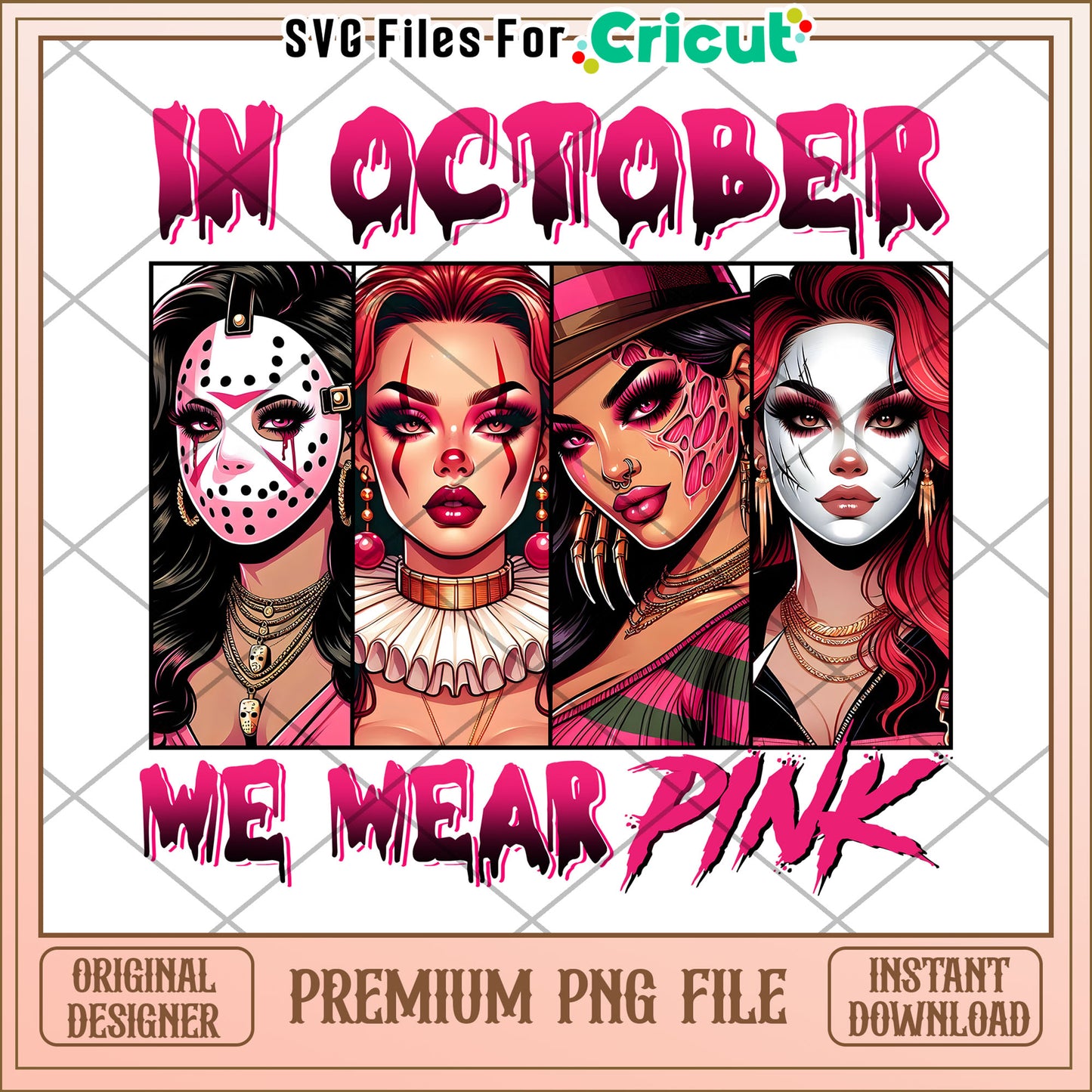Pink girls killers png, halloween jokes png, halloween drawings png