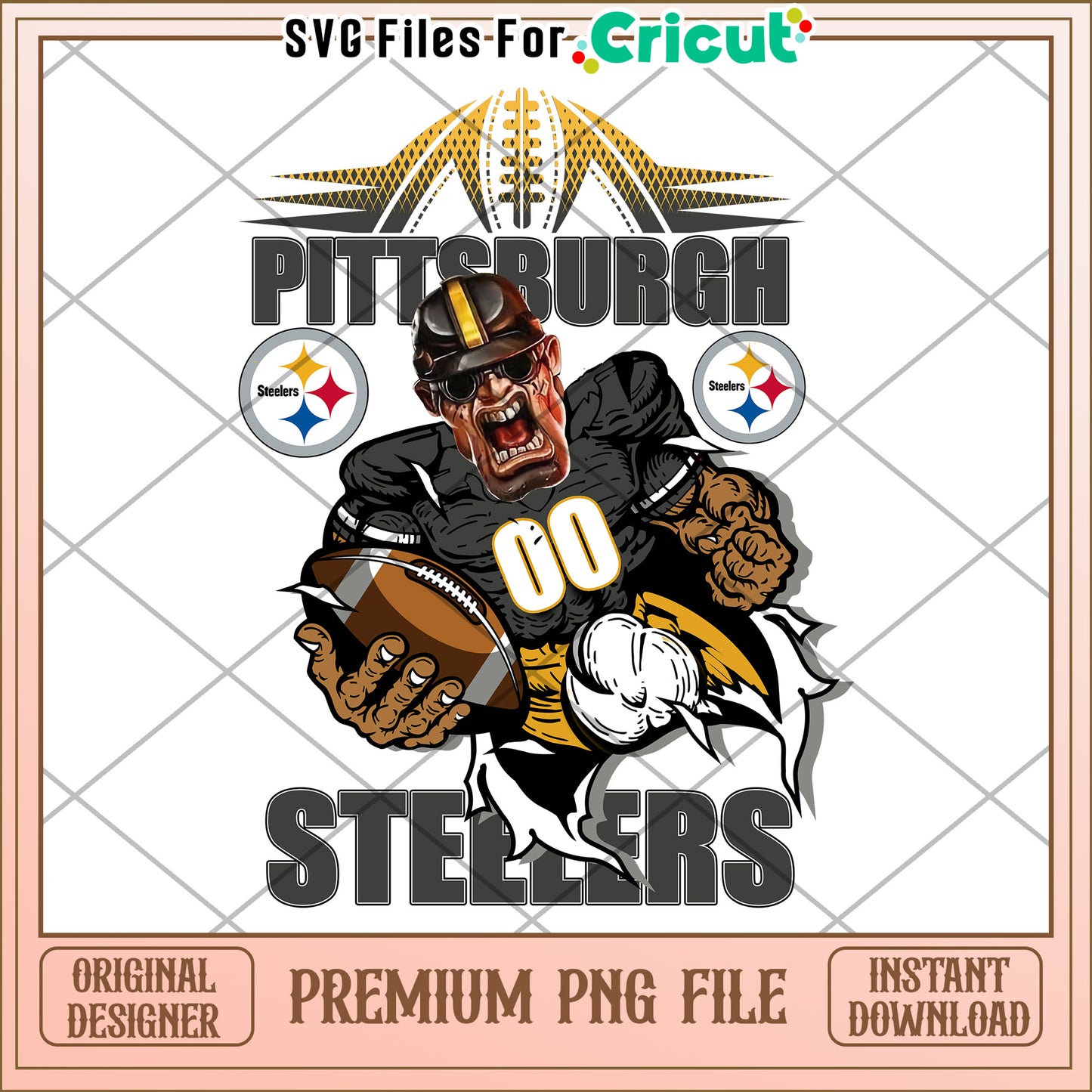 Pittsburgh Steelers Football Graphic, Premium PNG File Download