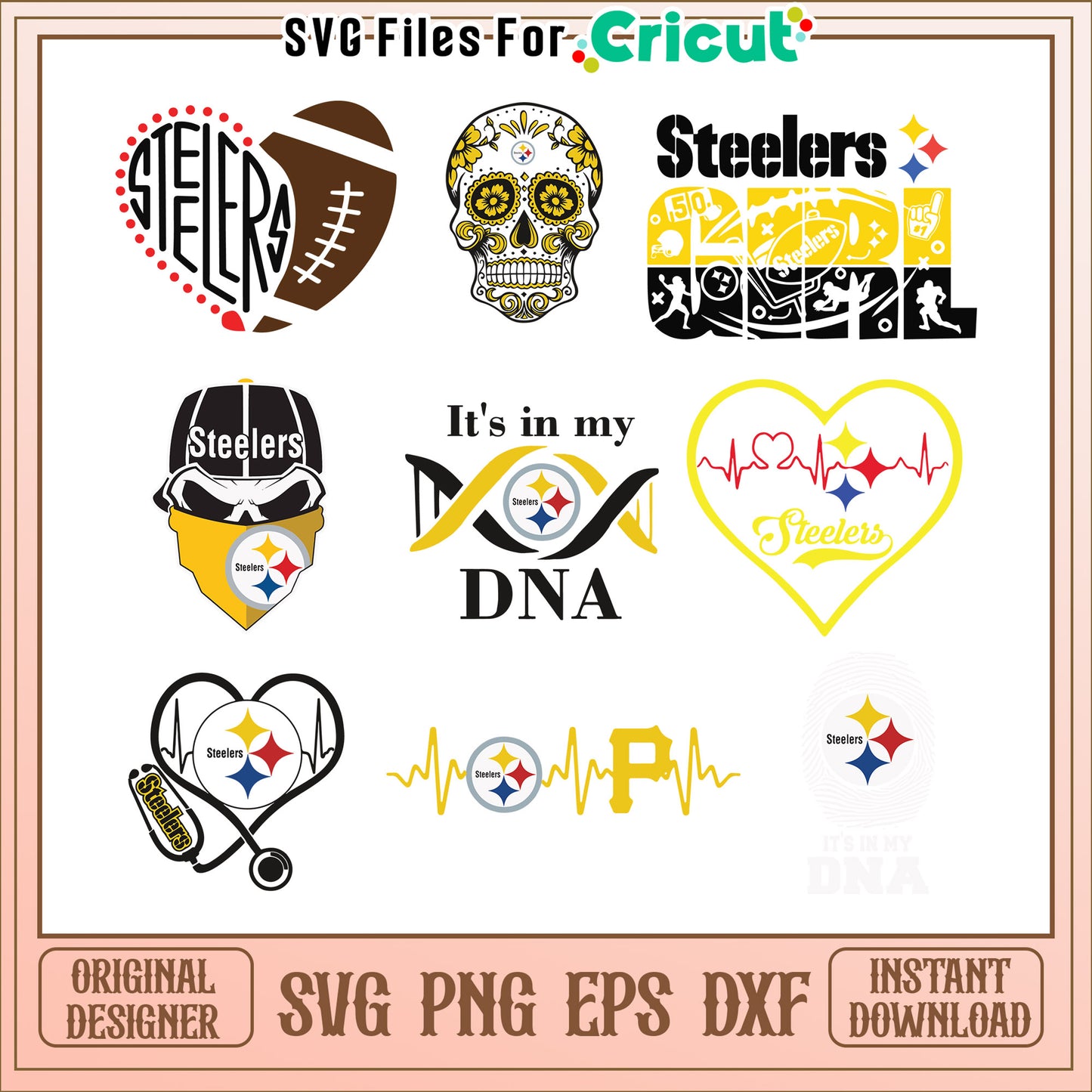 Pittsburgh Steelers SVG Bundle 8 Designs