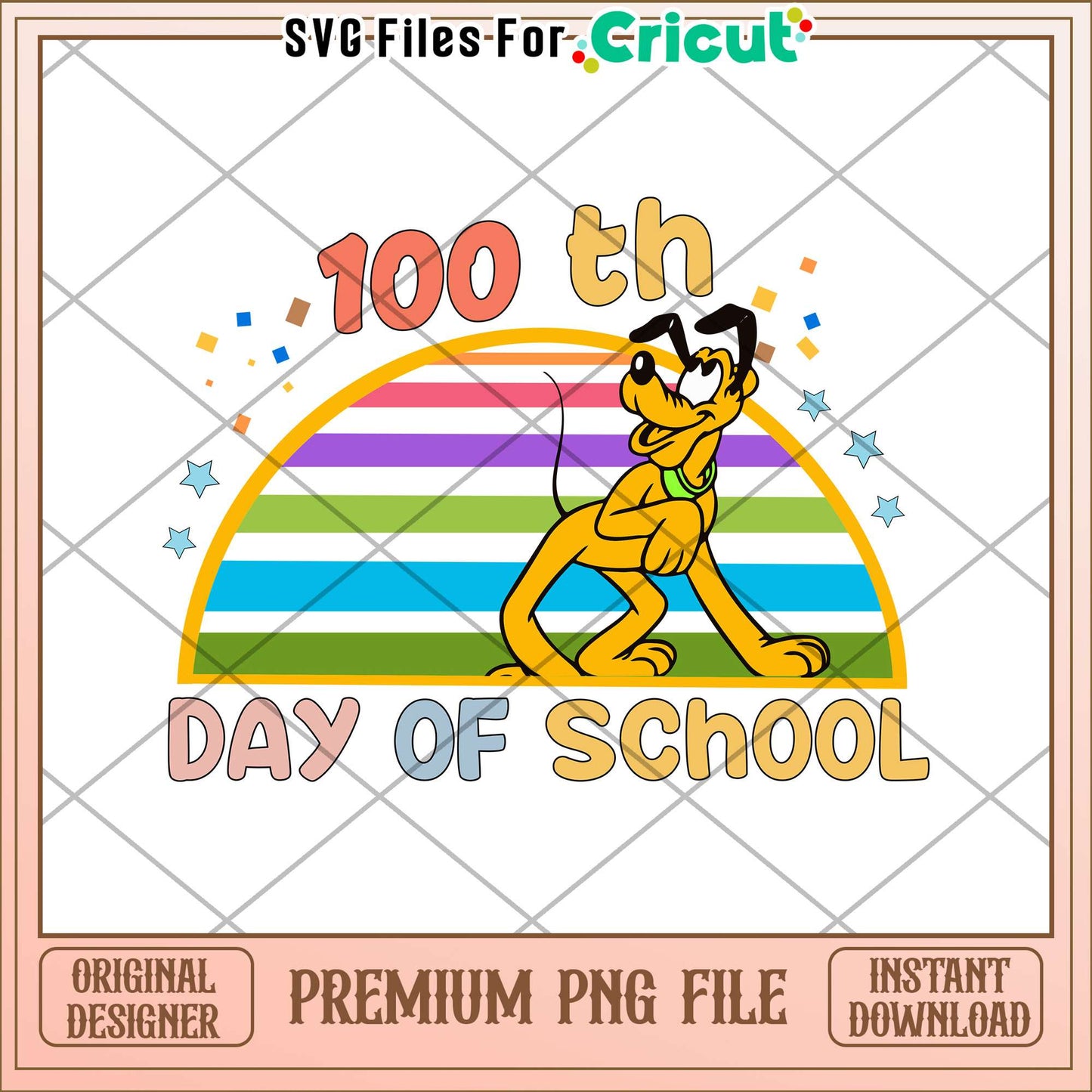 Pluto 100th days of shcool pastel png, school day png