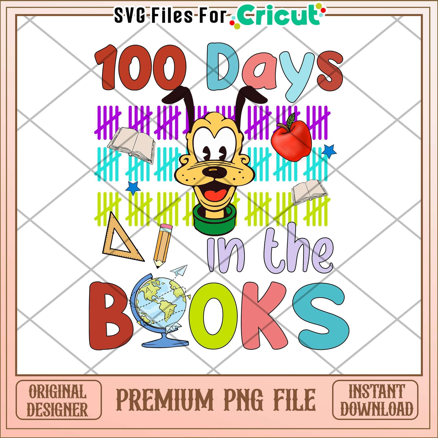 Pluto dog 100 days in the book png, disney school png