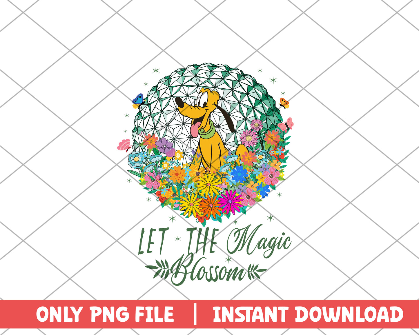 Pluto let the magic blossom disney png