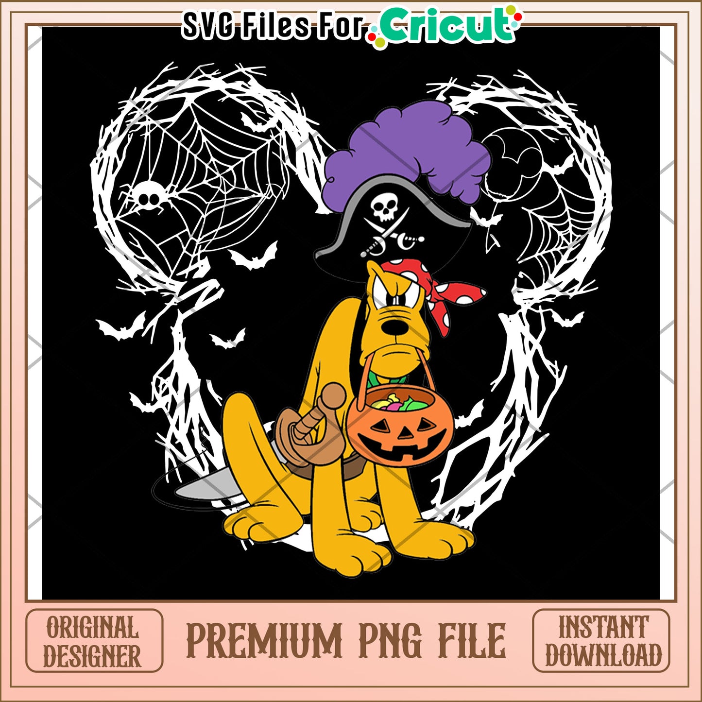 Pluto pirate design png, halloween events png,trick or treat png