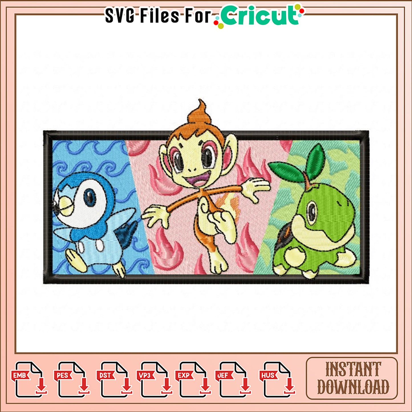 Pokemon Embroidery Design Instant Download