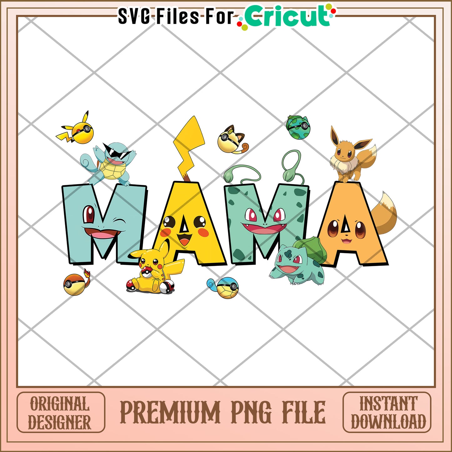 Pokemon Mama PNG Cricut Design