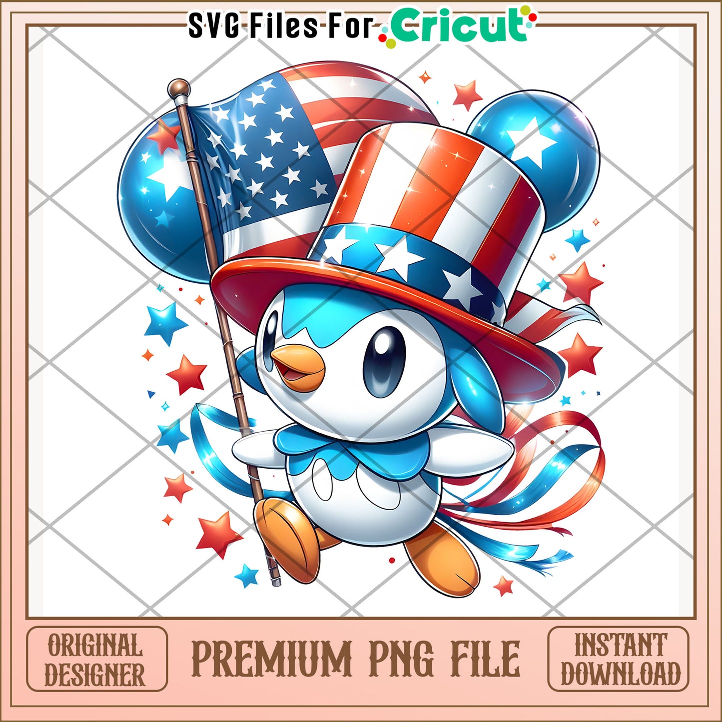 Pokemon cute character png, independence day png, 4th of july png