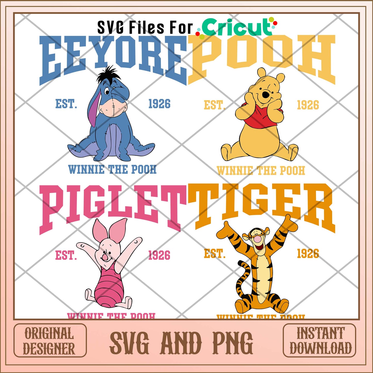 Winnie the Pooh friends est 1926 svg bundle