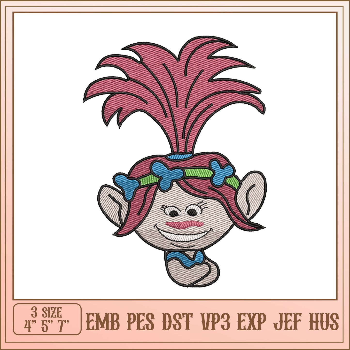Poppy Trolls Embroidery Design