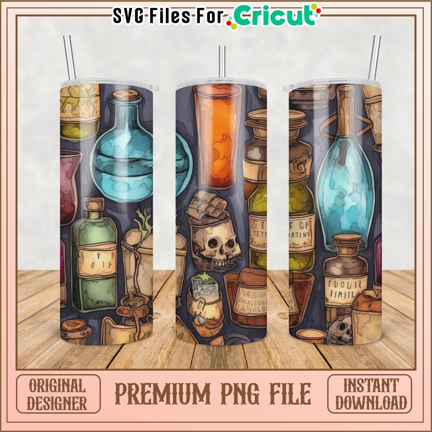 Potion Tumbler PNG Sublimation Design
