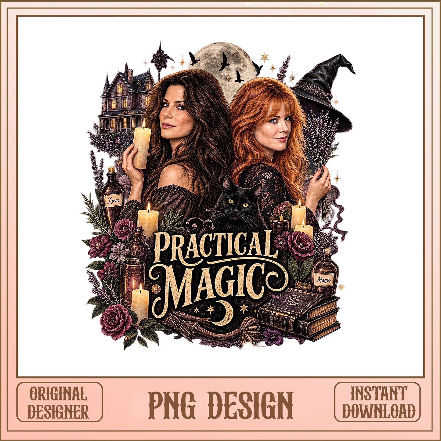 Practical Magic Witch Sisters PNG, Halloween Witches PNG, Movie PNG