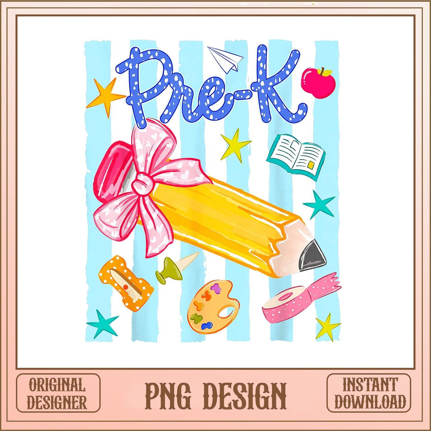 Pre-K PNG Sublimation Design, Back To School PNG, Teacher PNG