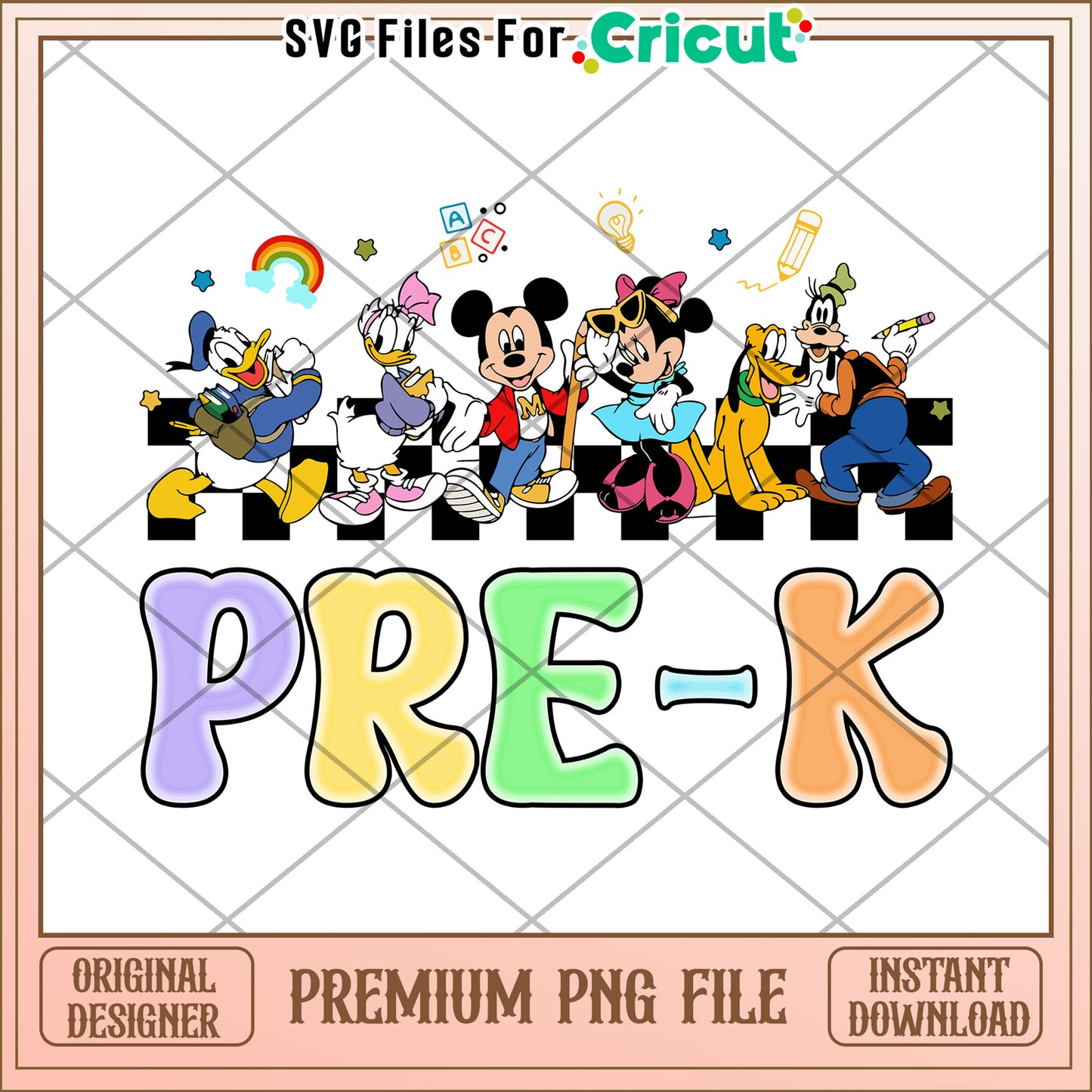 Pre k mickey mouse design png, cute design png, back to school time png